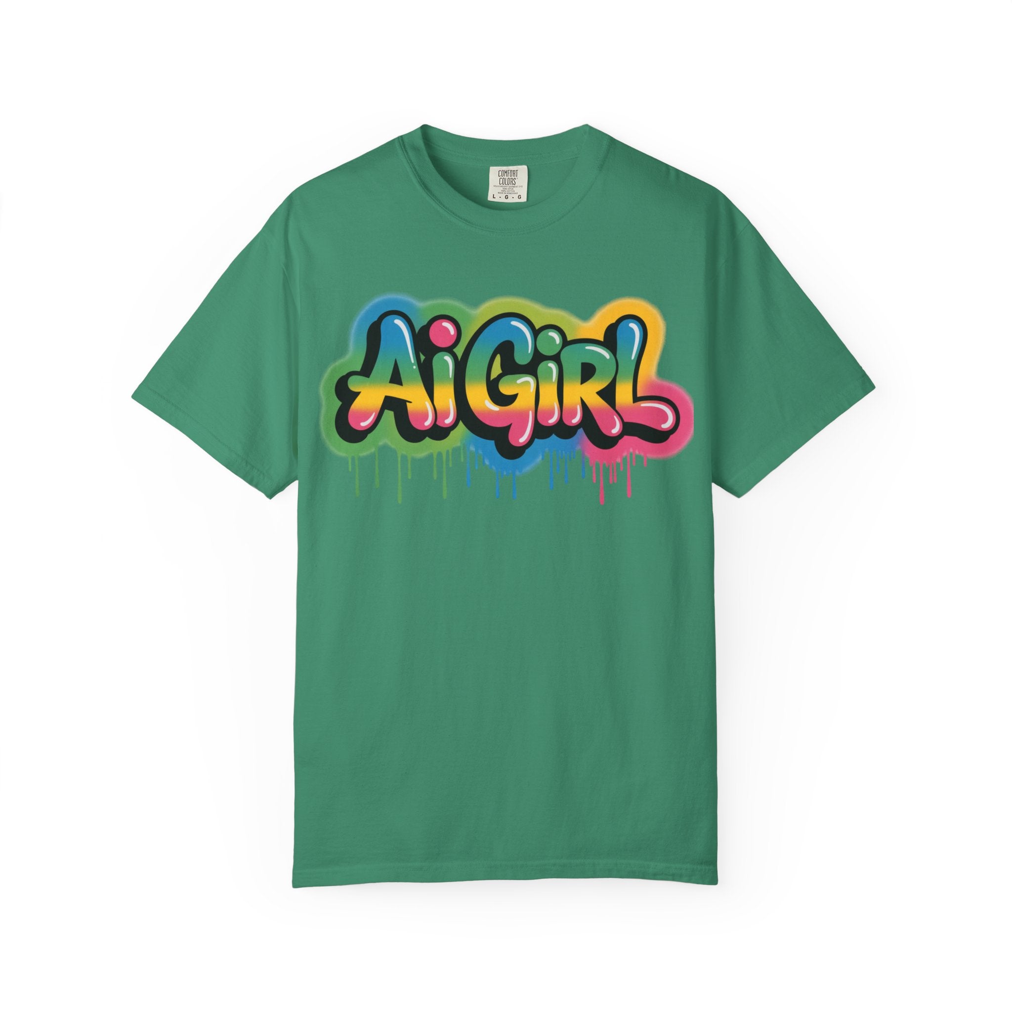 Ai Girl  "Graffiti Glow " Unisex Heavy Blend Garment-Dyed T-shirt