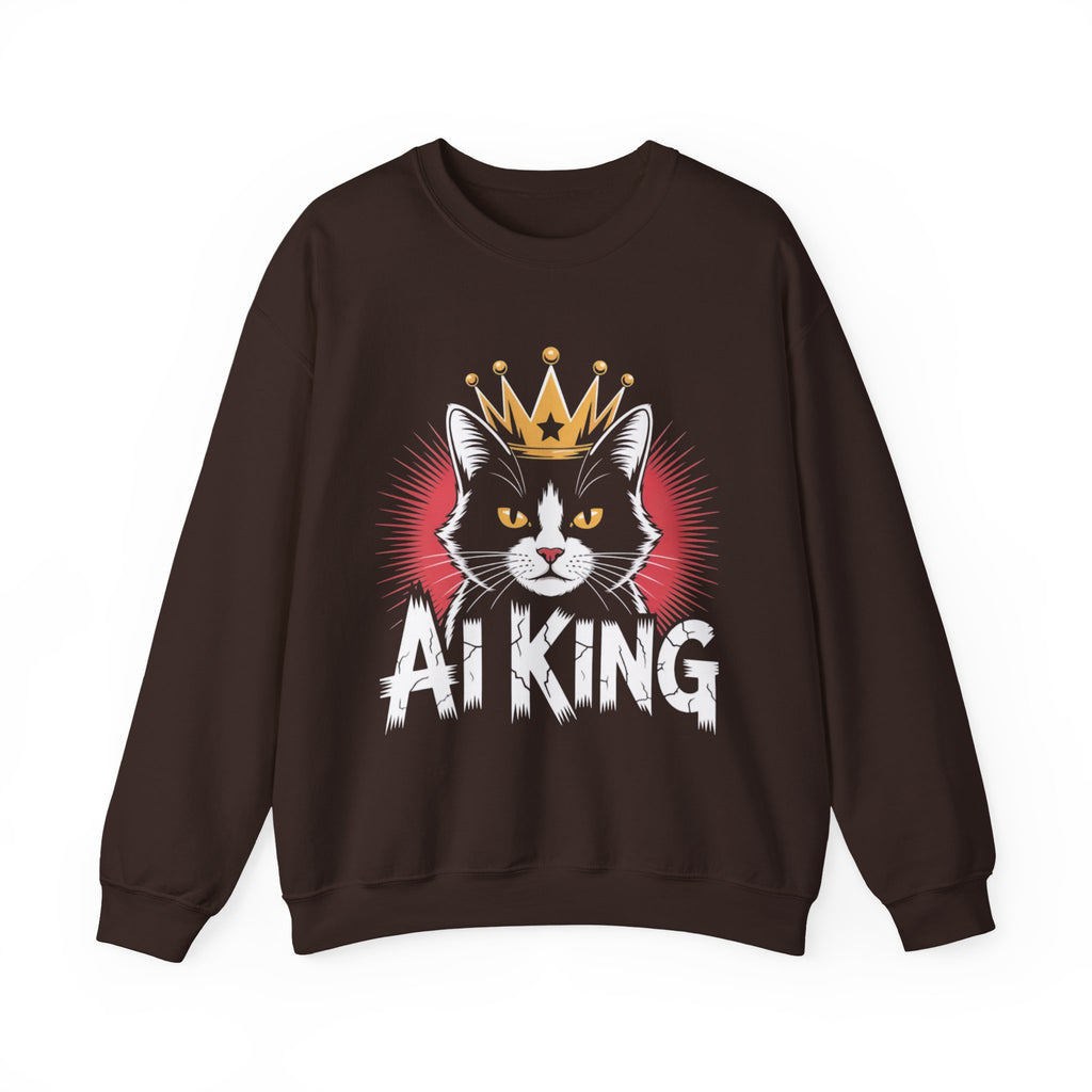 AI King  "Glitch Monarch" Unisex Heavy Blend™ Crewneck Sweatshirt