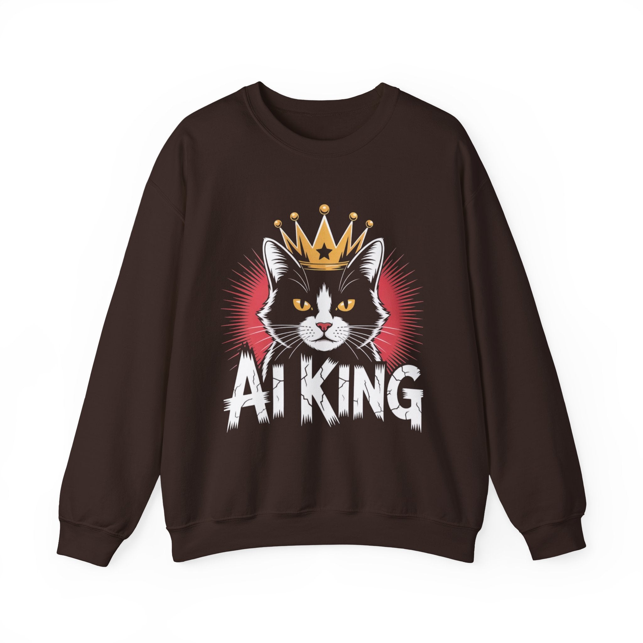AI King  "Glitch Monarch" Unisex Heavy Blend™ Crewneck Sweatshirt