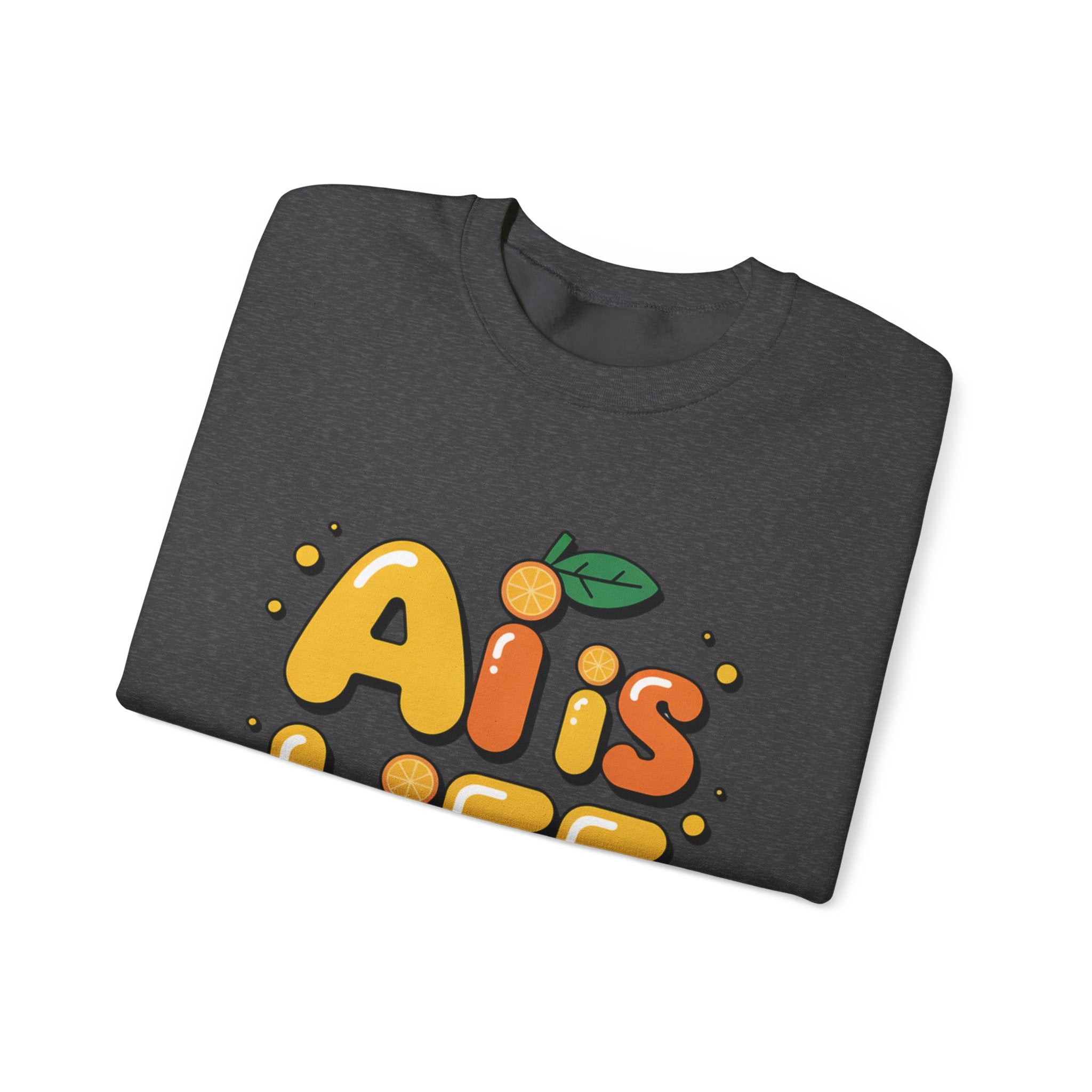 AI is LIFE  "Orange Overclock" Unisex Heavy Blend™ Crewneck Sweatshirt