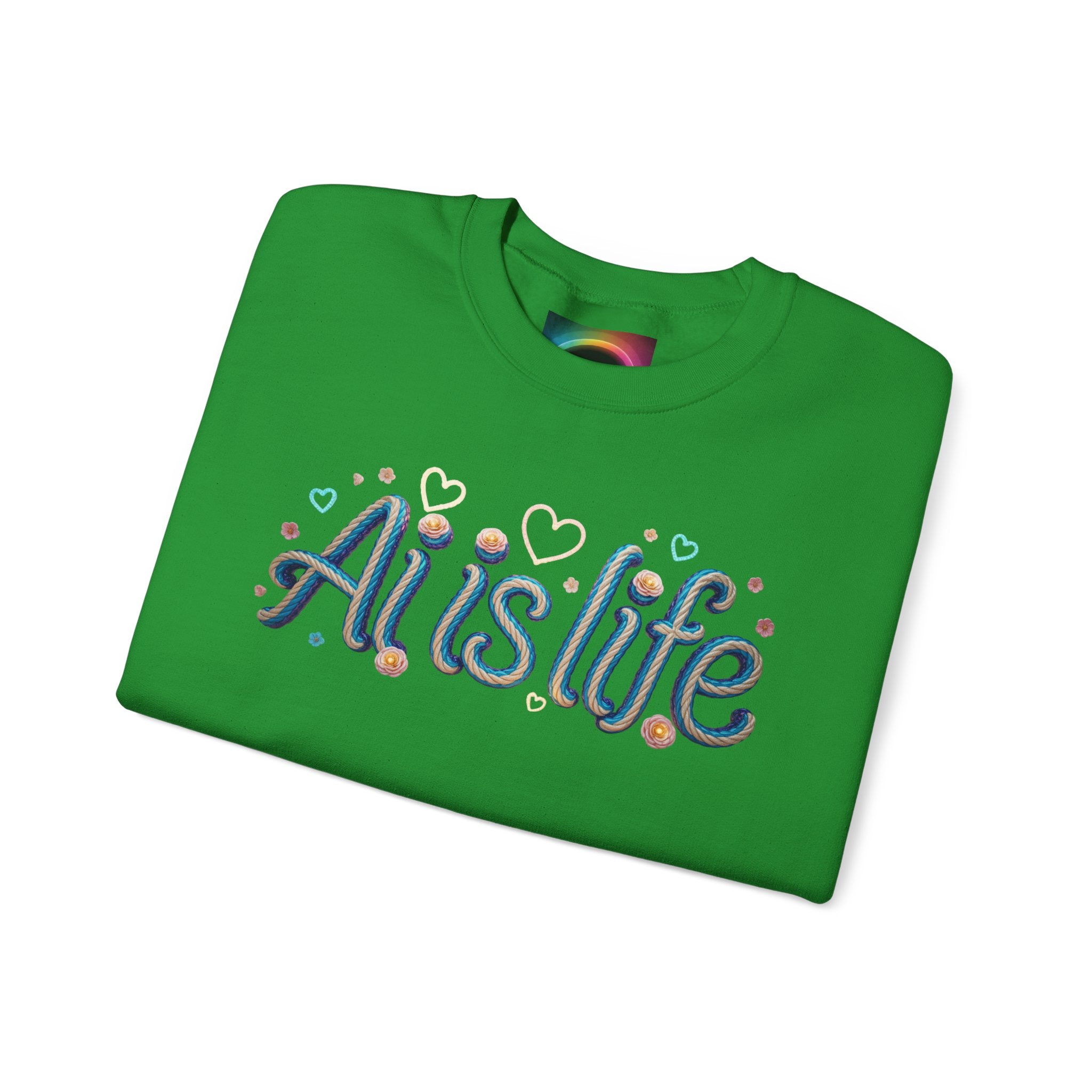 AI is LIFE " TWISTED BEAUTY " Retro Script Graphic Pullover for Artists Sweatshirt