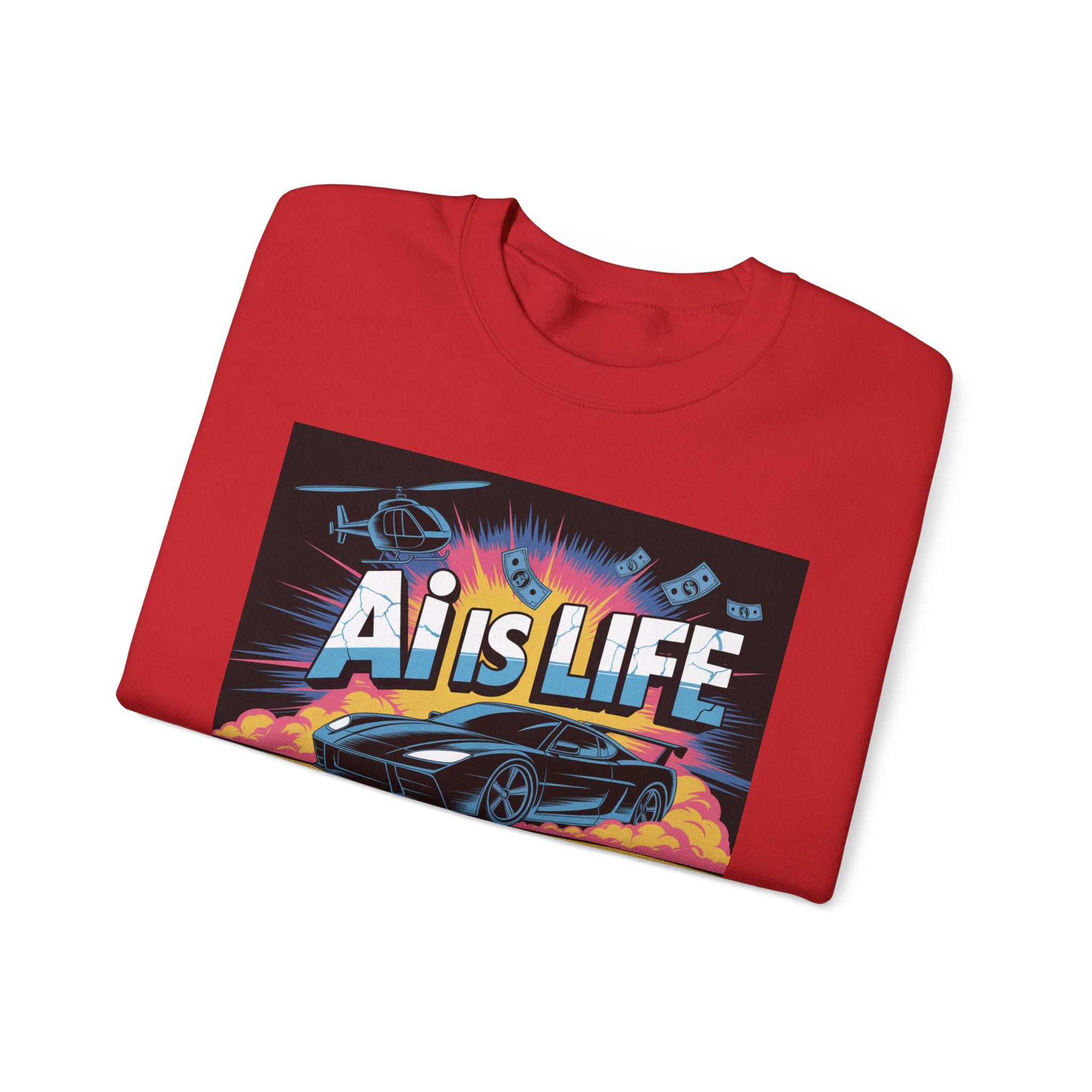 AI Is Life  "Action Mode”  Unisex Heavy Blend™ Crewneck Sweatshirt