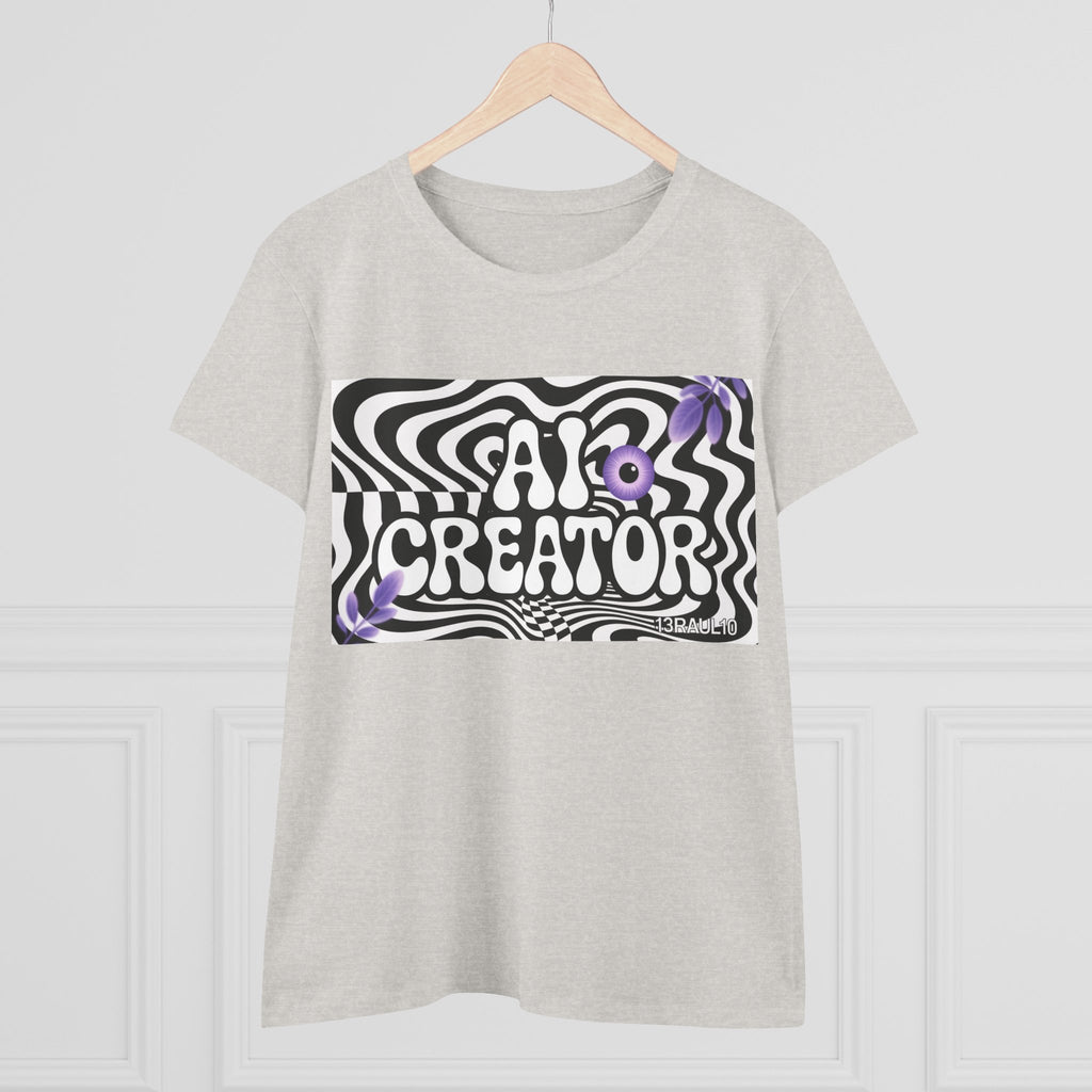 AI Creator  "Optic Loop" Women's Midweight Cotton Tee