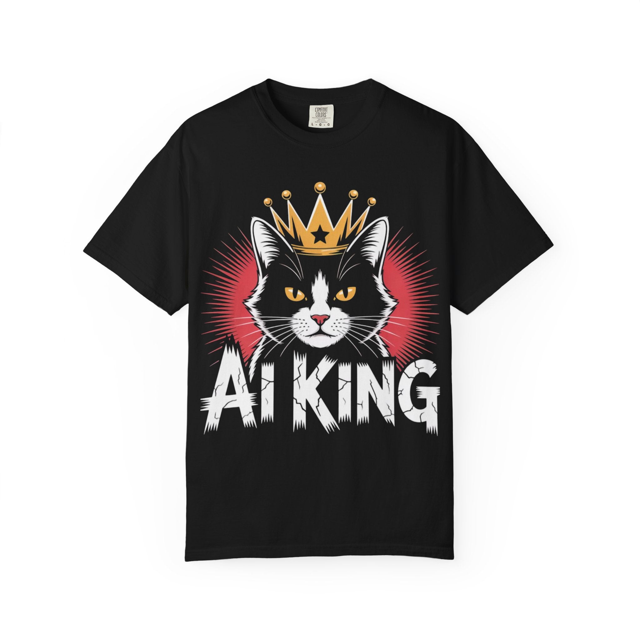 AI king ""Glitch Monarch"" Garment-Dyed T-shirt (Men)