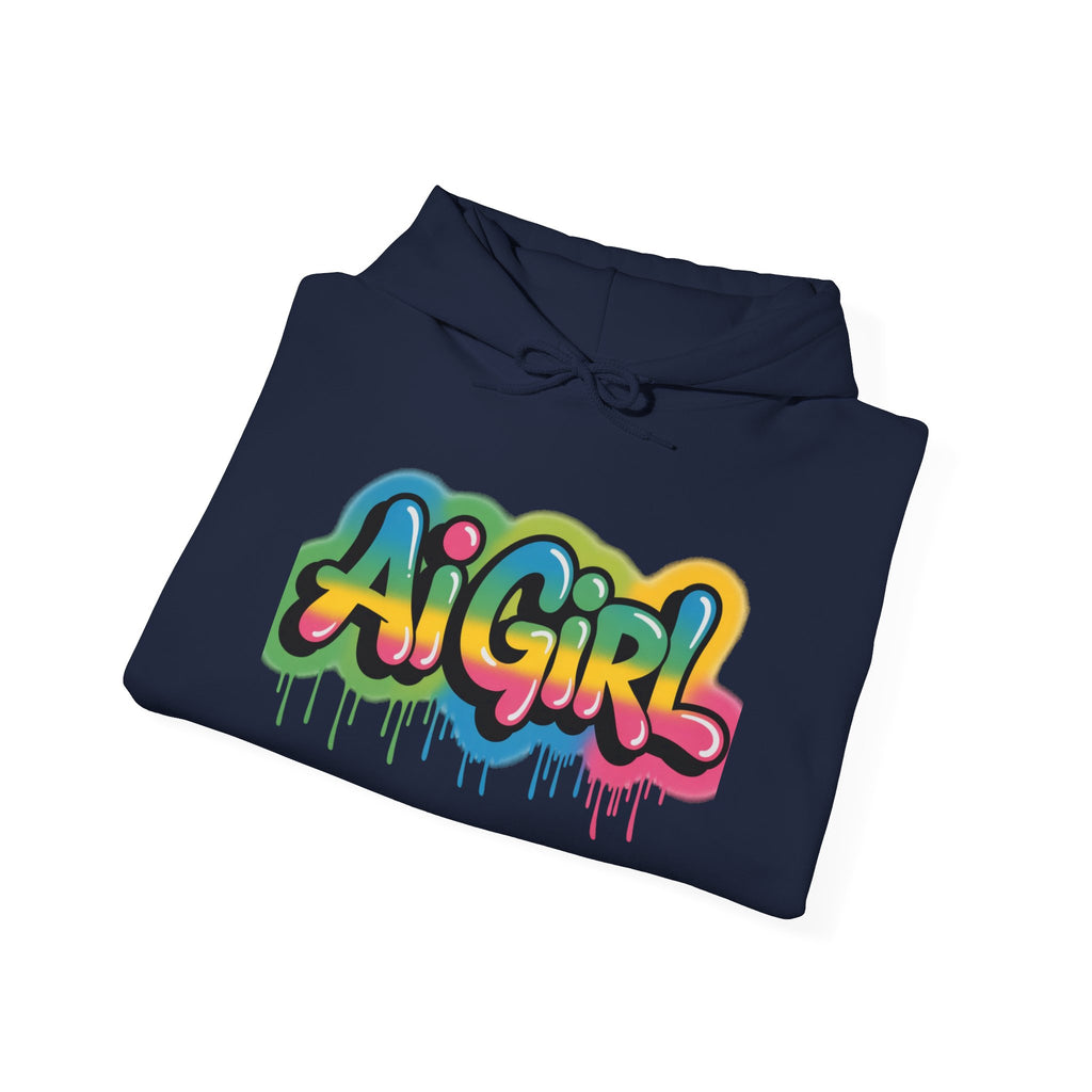 Ai Girl  "Graffiti Glow"  Unisex Heavy Blend™ Hooded Sweatshirt