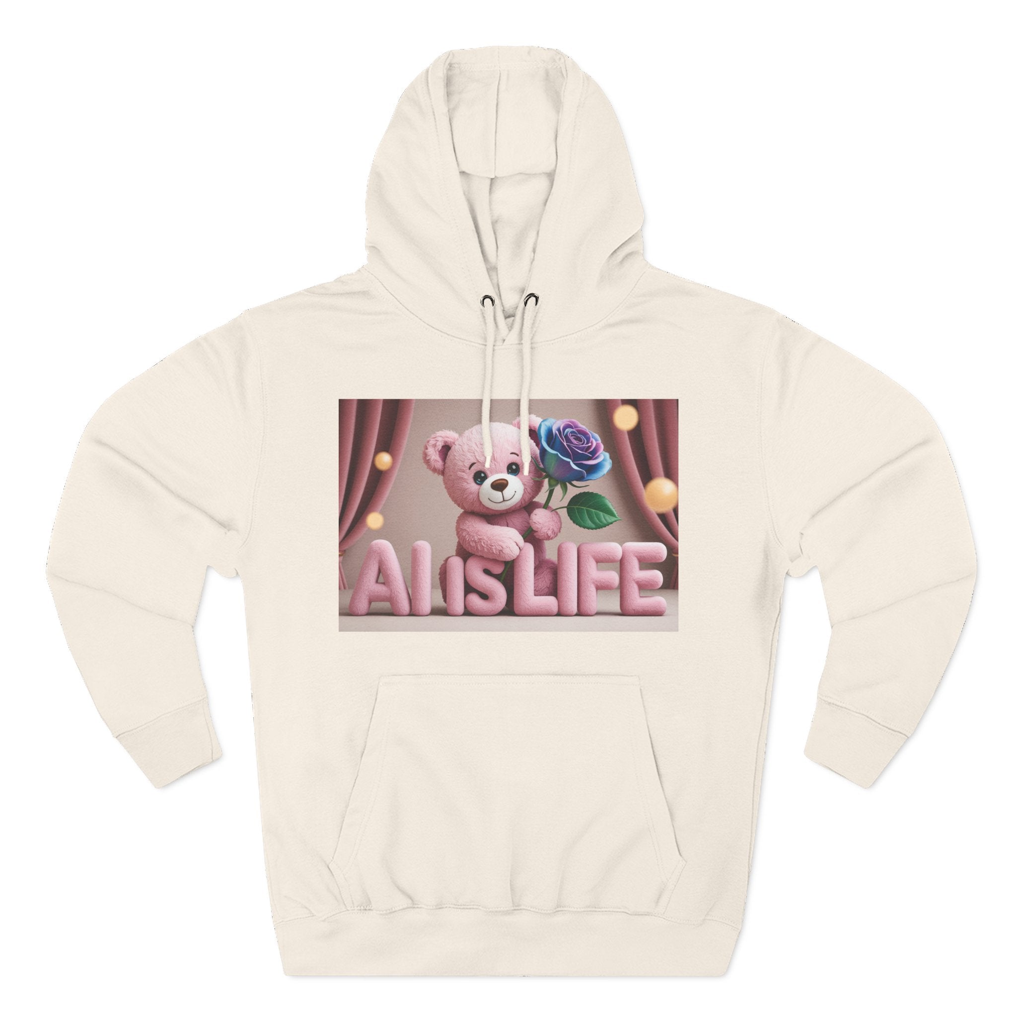 AI IS LIFE  "CUTE CIRCUIT" Three-Panel Fleece Hoodie
