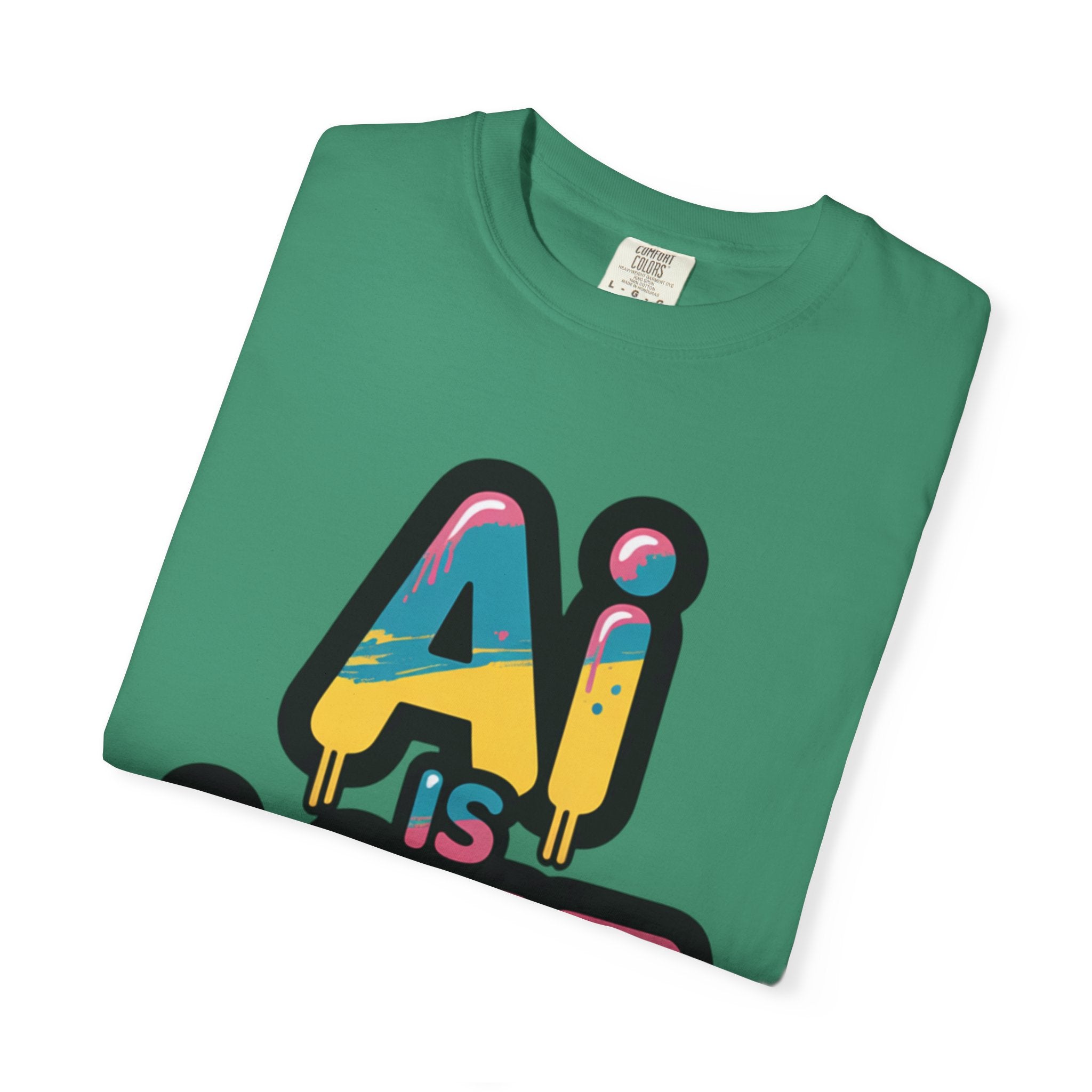 AI IS LIFE  " Neon Circuit " Unisex Garment-Dyed T-shirt