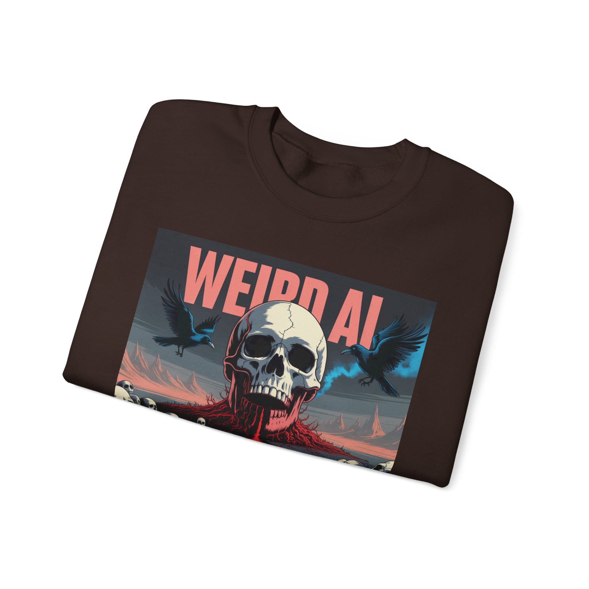 Weird AI  "Skeleton Volcano Edition” Unisex Heavy Blend™ Crewneck Sweatshirt