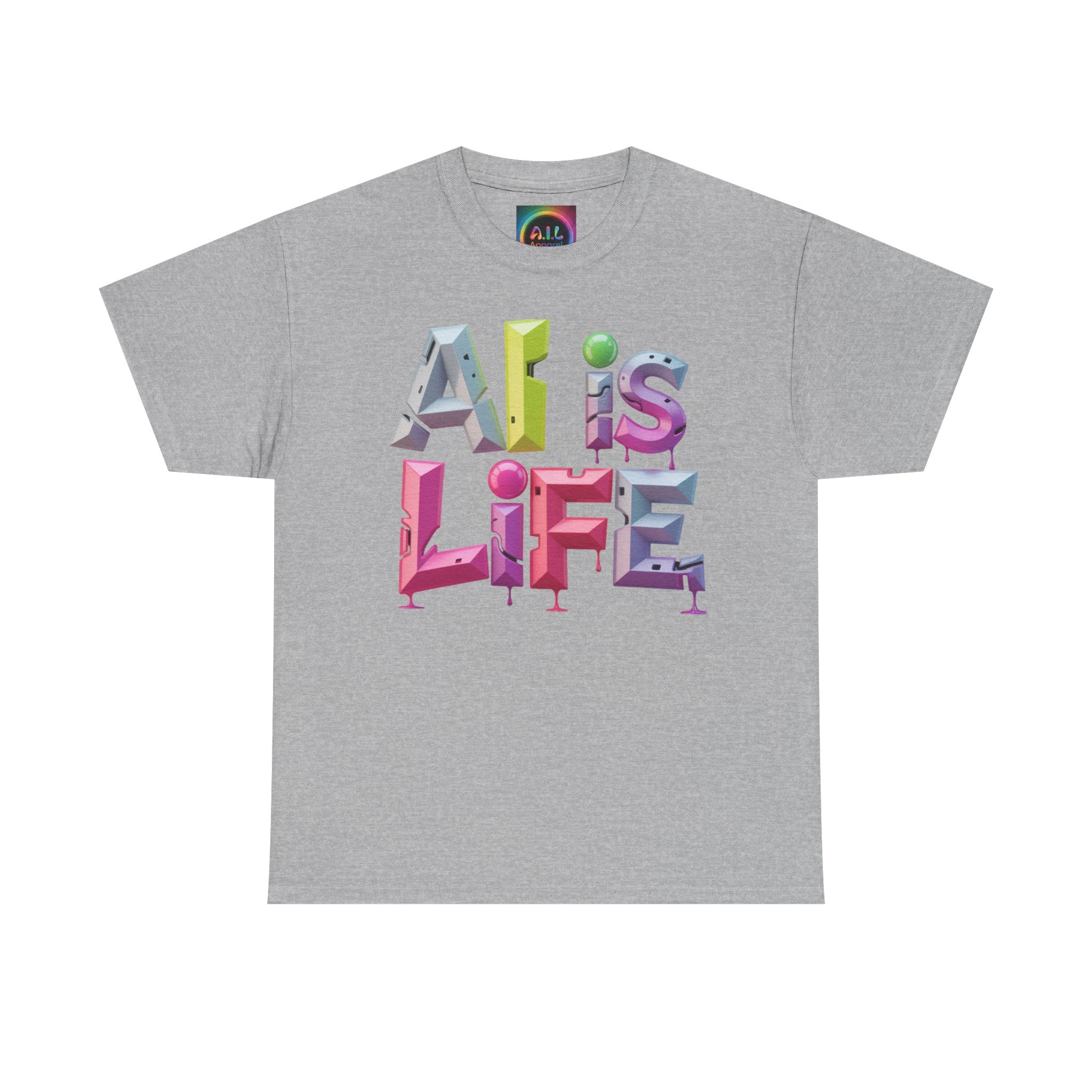 AI is LIFE "GRAFFITI DIMENSION" Colorful 3D Typography T-shirt