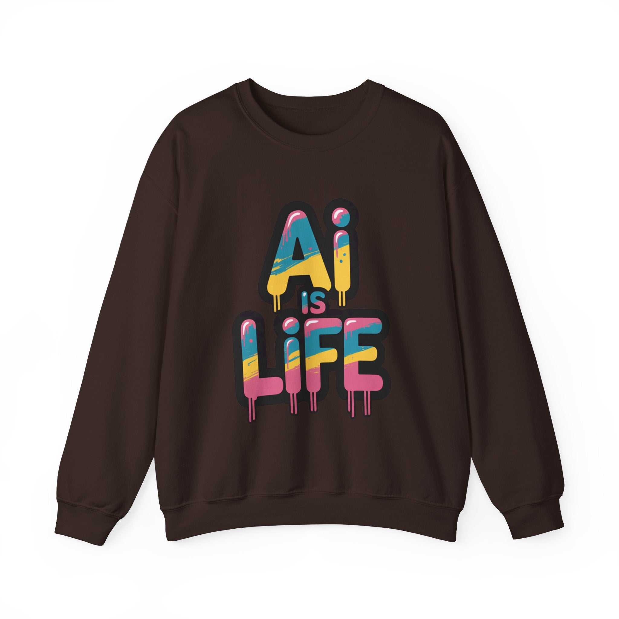AI IS LIFE " Neon Circuit " Unisex Heavy Blend™ Crewneck Sweatshirt