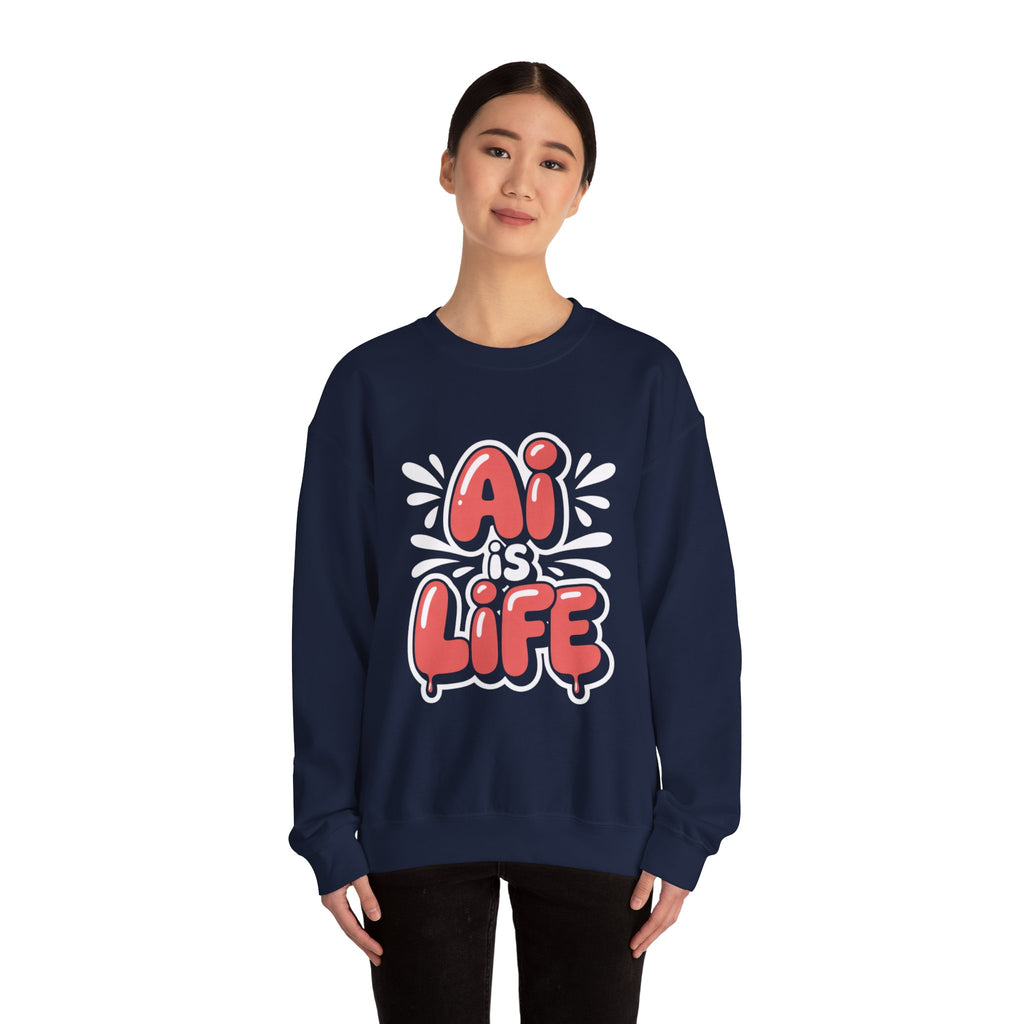 AI IS LIFE  " Neural Pop "  Unisex Heavy Blend™ Crewneck Sweatshirt