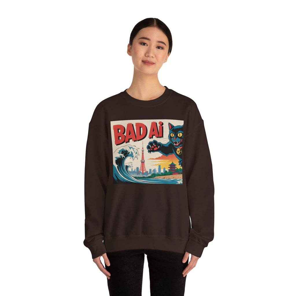 BAD AI  "Kaiju Kitty"  Unisex Heavy Blend™ Crewneck Sweatshirt