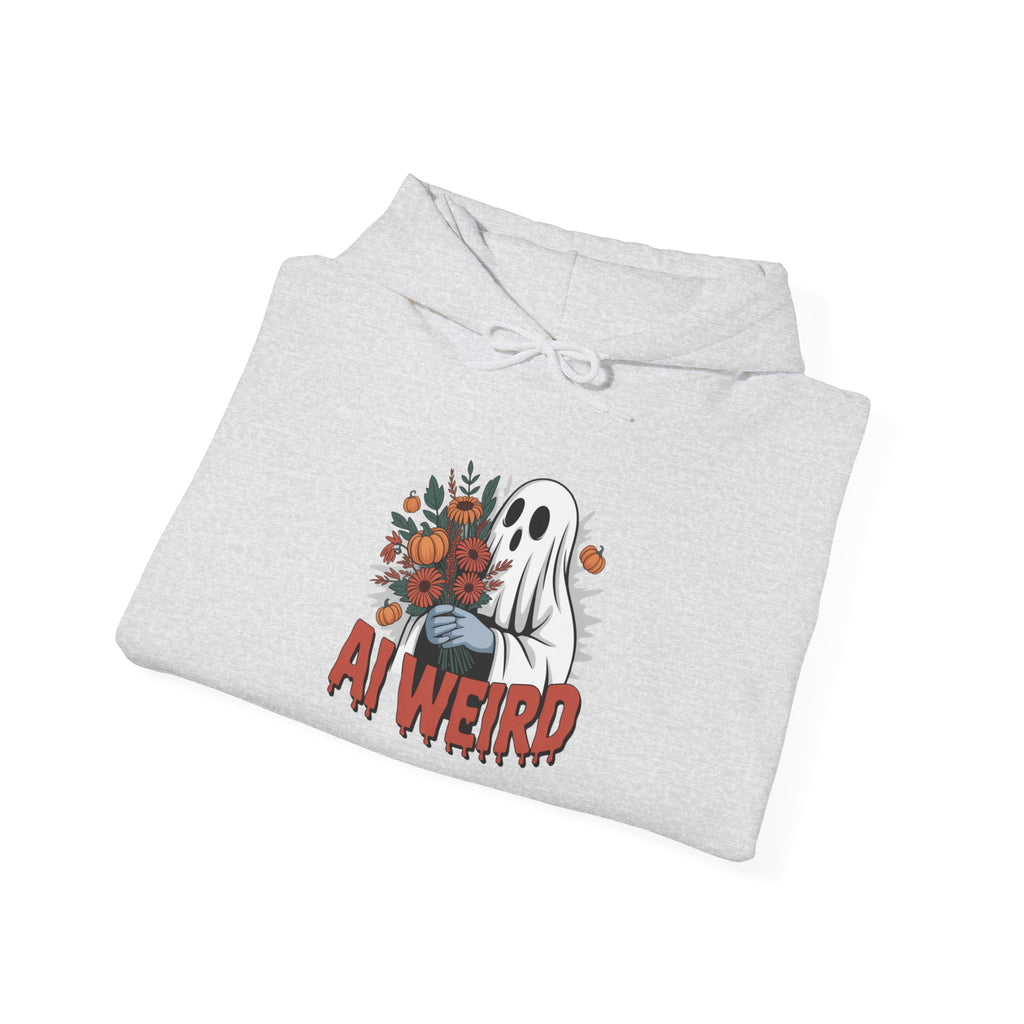 AI WEIRD  "Glitch Garden Ghost" Unisex Heavy Blend™ Hooded Sweatshirt
