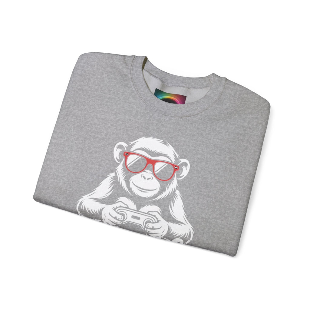 AI Is Life "GAMER CHIMP ELITE" Unisex Graphic Crewneck Sweatshirt