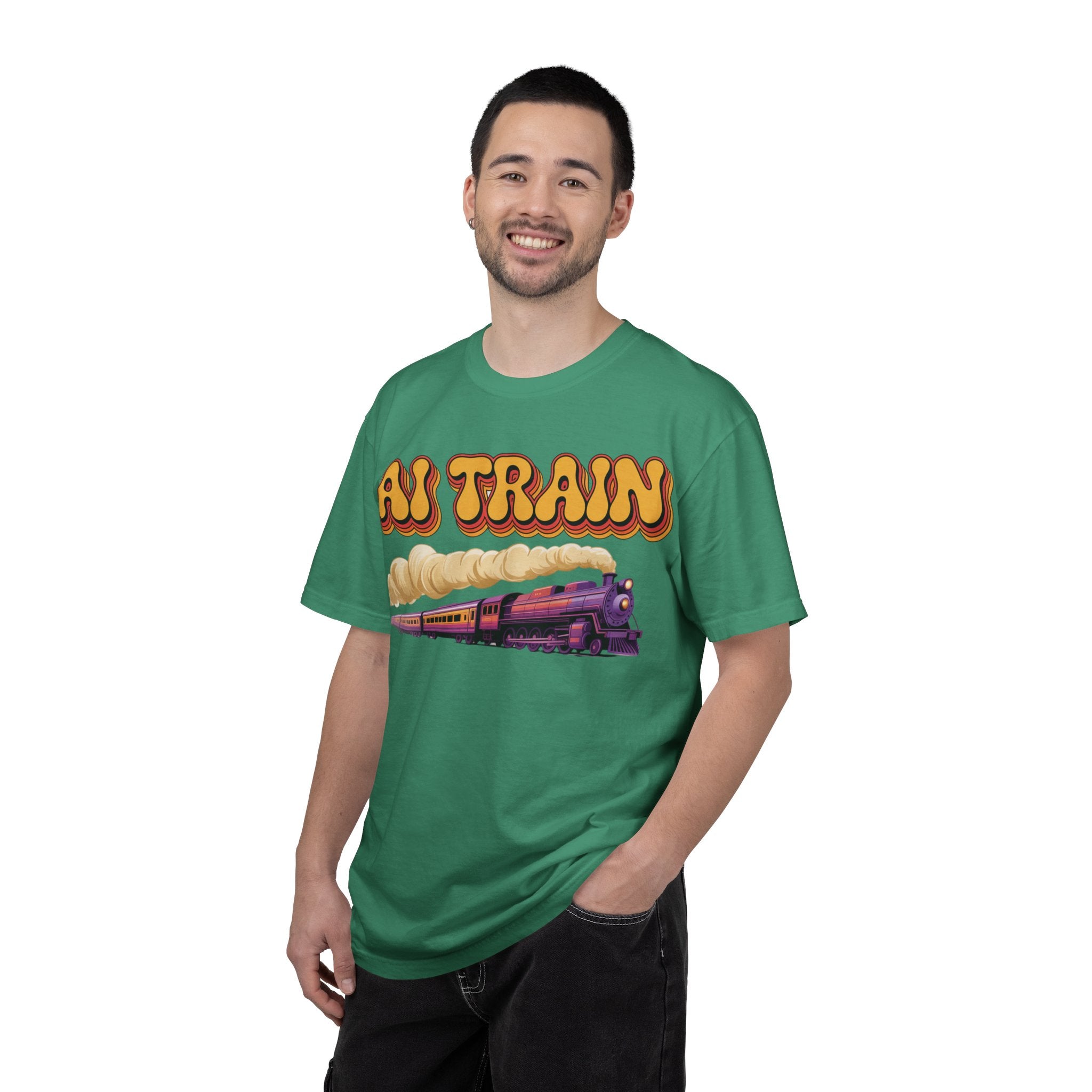 AI TRAIN  "Quantum Rail System" Unisex Garment-Dyed T-shirt