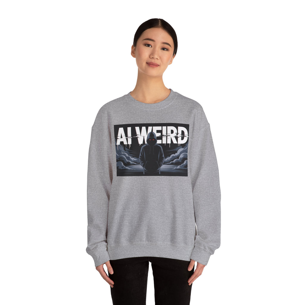 AI WEIRD – “DARK DATA ENTITY” Unisex Heavy Blend™ Crewneck Sweatshirt