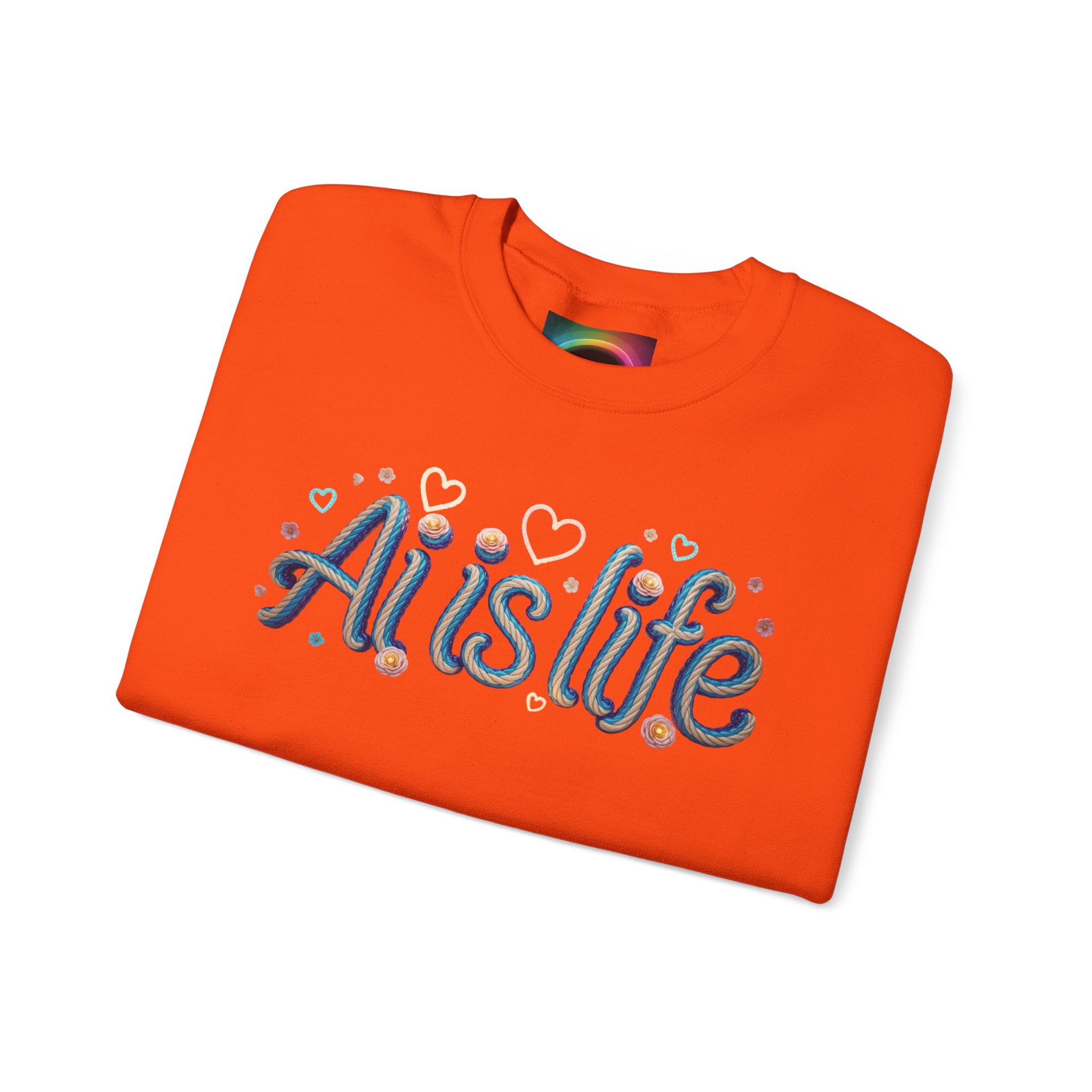 AI is LIFE " TWISTED BEAUTY " Retro Script Graphic Pullover for Artists Sweatshirt