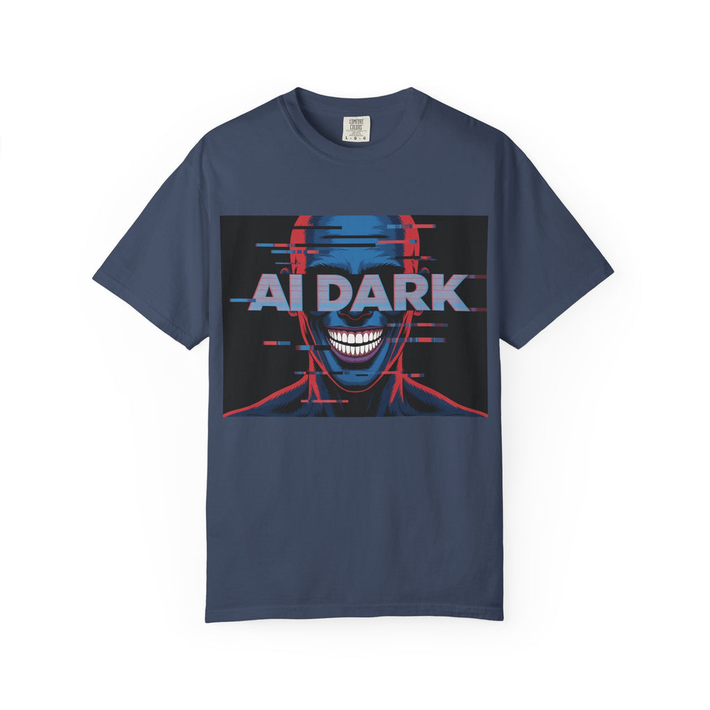 AI DARK " Deepcore Distortion — Cyberpunk Smiling Skull Tee