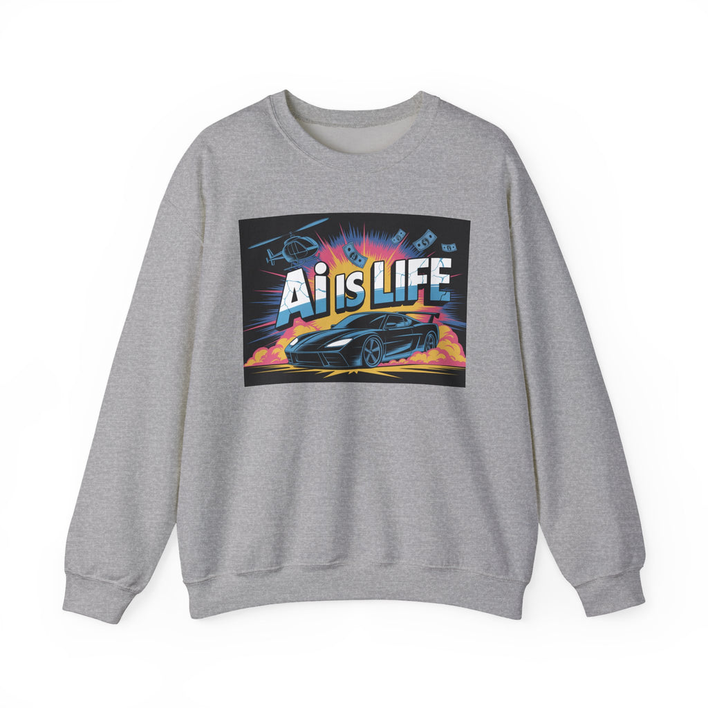 AI Is Life  "Action Mode”  Unisex Heavy Blend™ Crewneck Sweatshirt