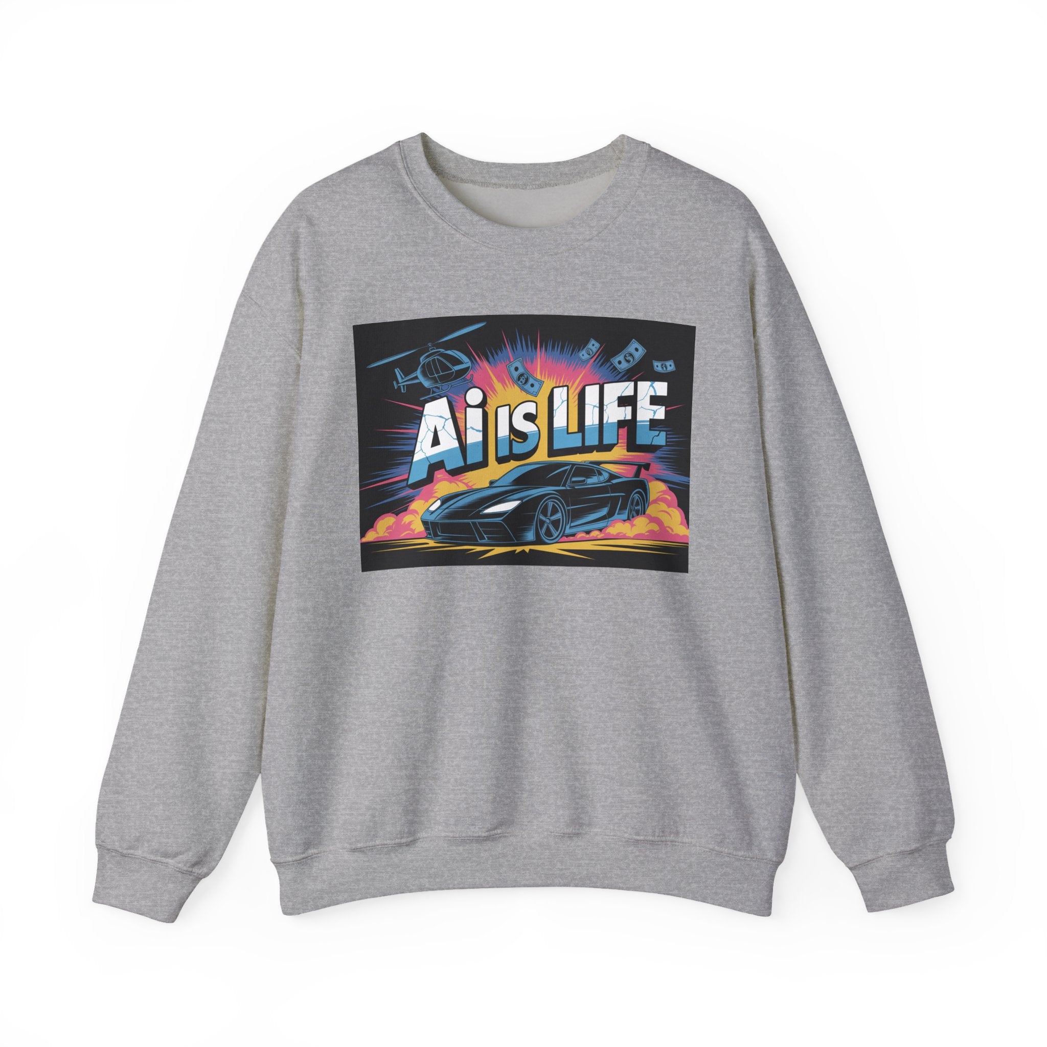 AI Is Life  "Action Mode”  Unisex Heavy Blend™ Crewneck Sweatshirt
