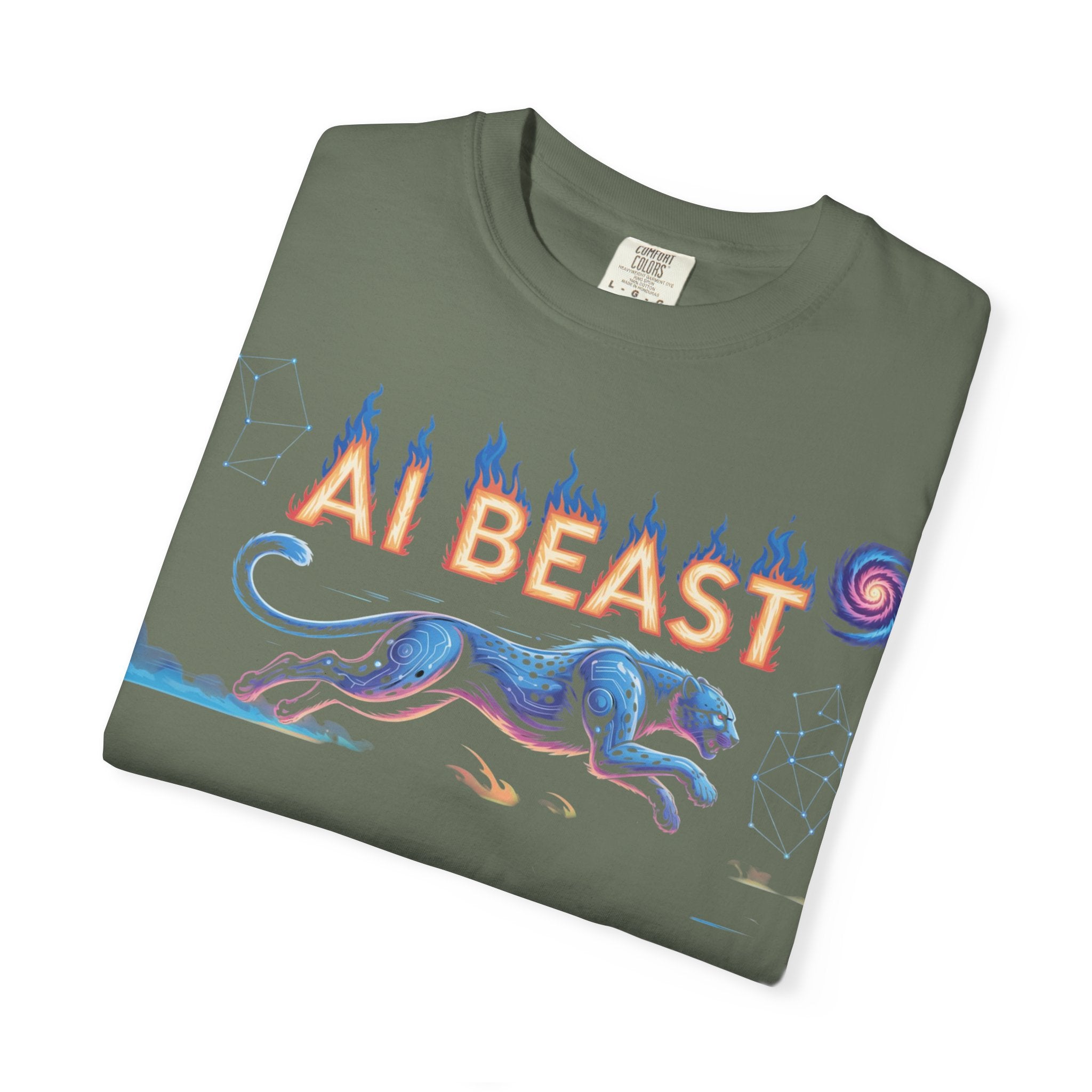 AI BEAST “Digital Predator” Unisex Garment-Dyed T-shirt
