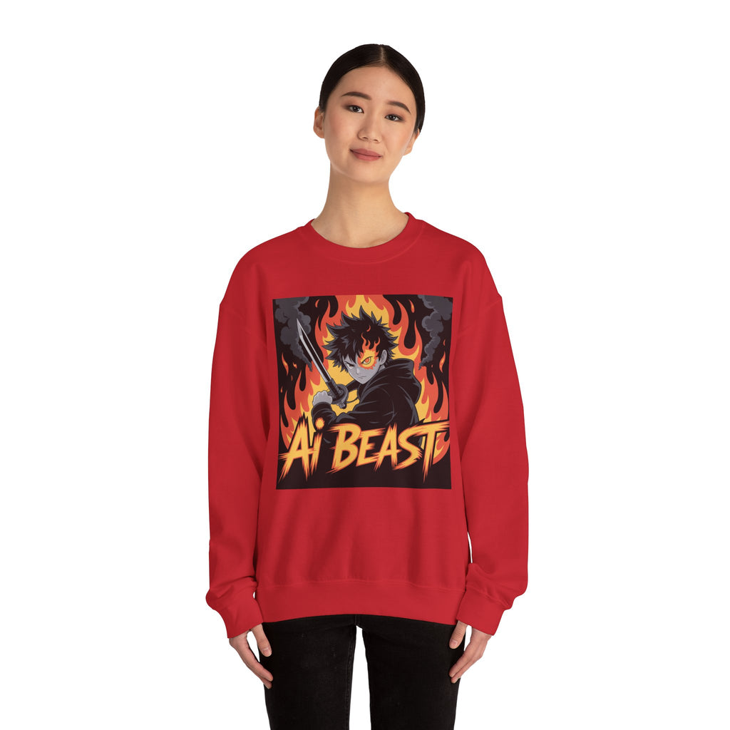 AI BEAST  "Warrior.exe"  Unisex Heavy Blend™ Crewneck Sweatshirt