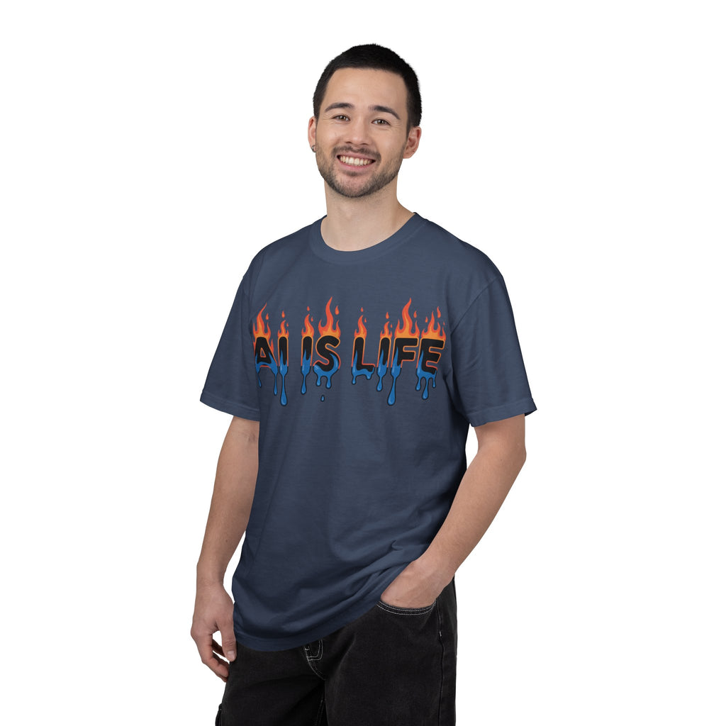 AI IS LIFE – “AI MELTDOWN” Unisex Garment-Dyed T-shirt
