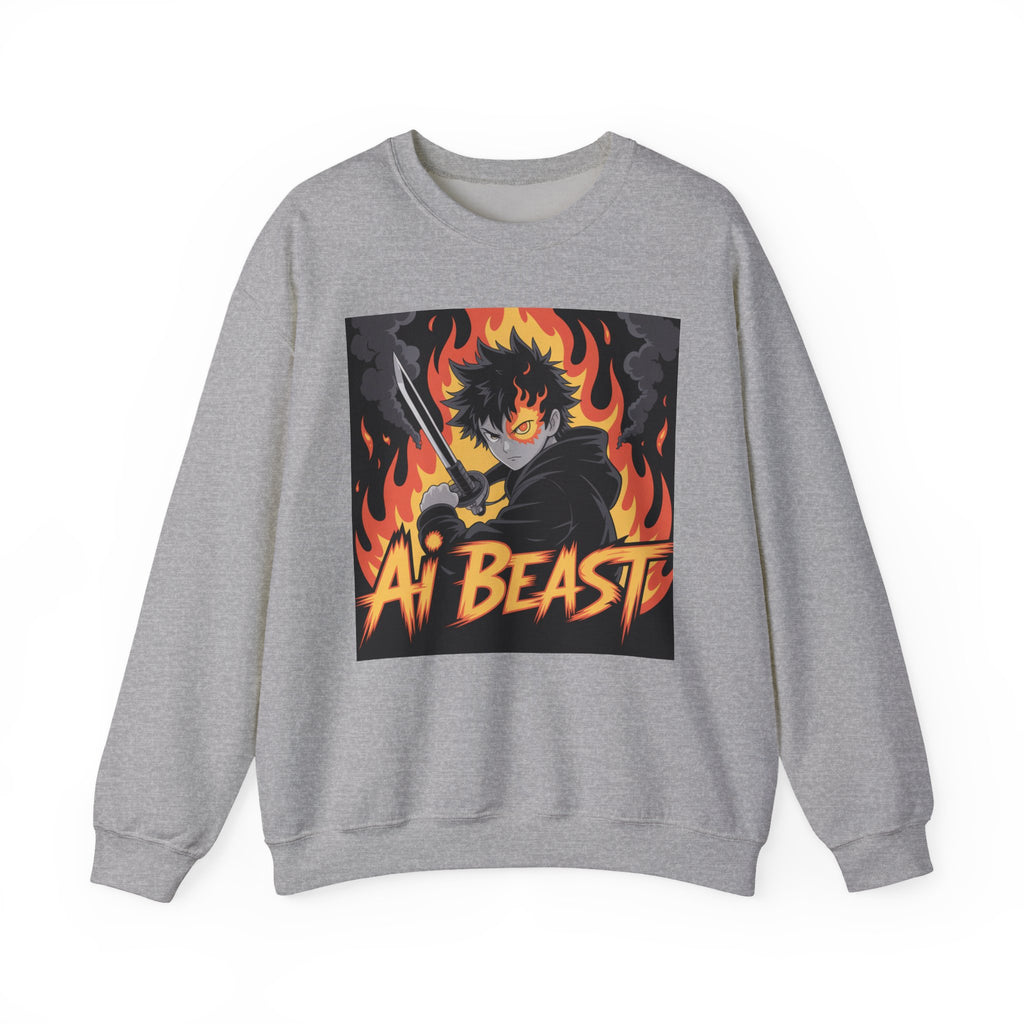 AI BEAST  "Warrior.exe"  Unisex Heavy Blend™ Crewneck Sweatshirt