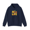 2. AI is LIFE  "Orange Overclock" Unisex Heavy Blend™ Hooded Sweatshirt