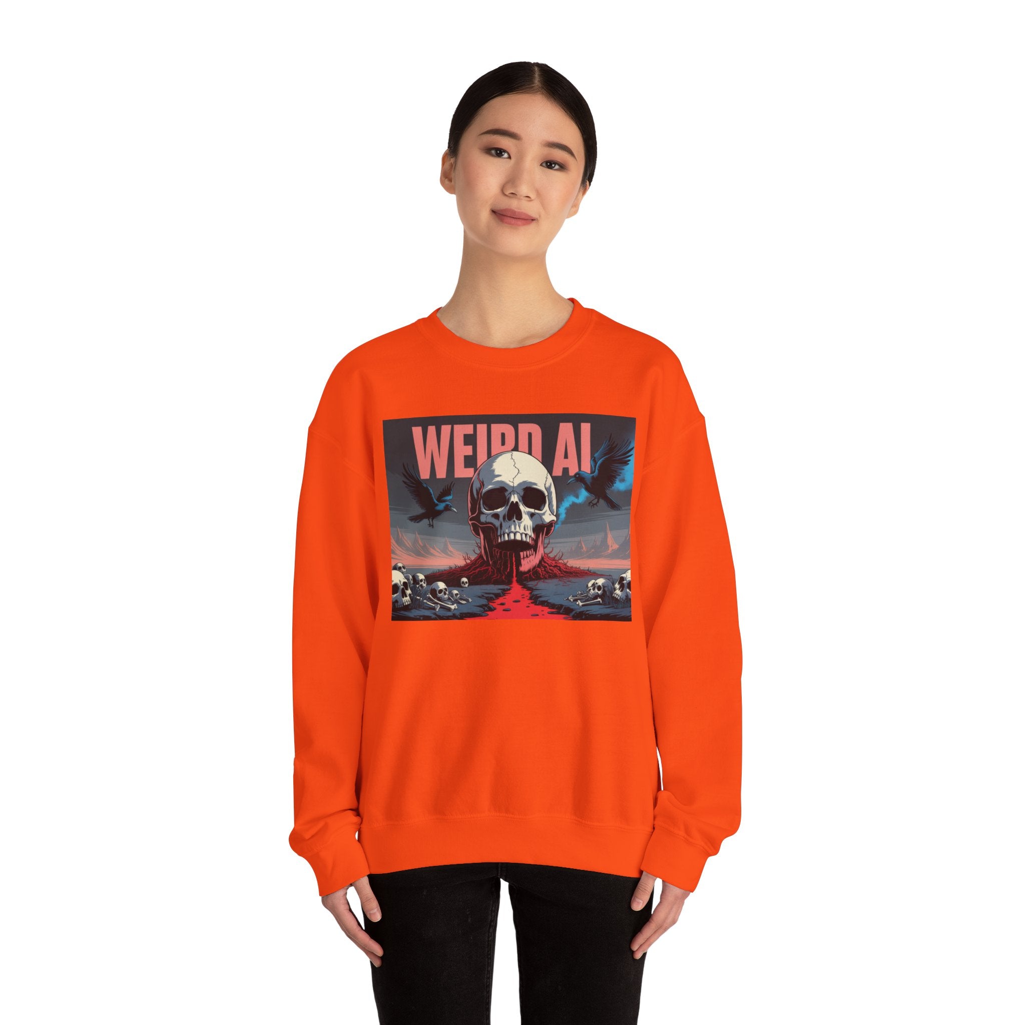 Weird AI  "Skeleton Volcano Edition” Unisex Heavy Blend™ Crewneck Sweatshirt