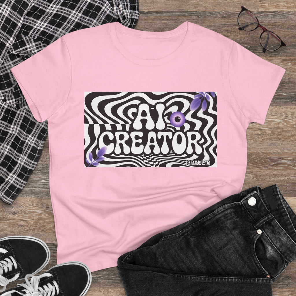 AI Creator  "Optic Loop" Women's Midweight Cotton Tee