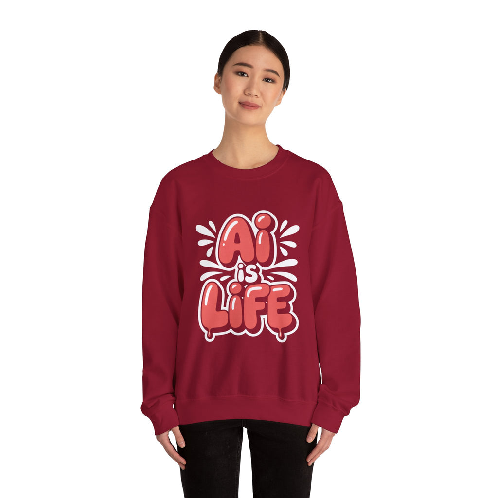AI IS LIFE  " Neural Pop "  Unisex Heavy Blend™ Crewneck Sweatshirt