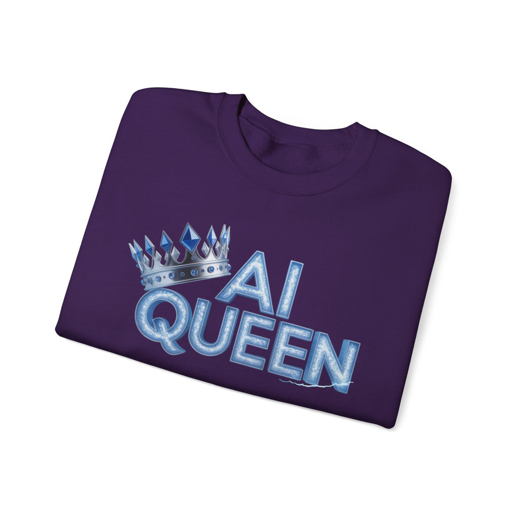 AI Queen "Frost Crown Frequency" Unisex Heavy Blend™ Crewneck Sweatshirt