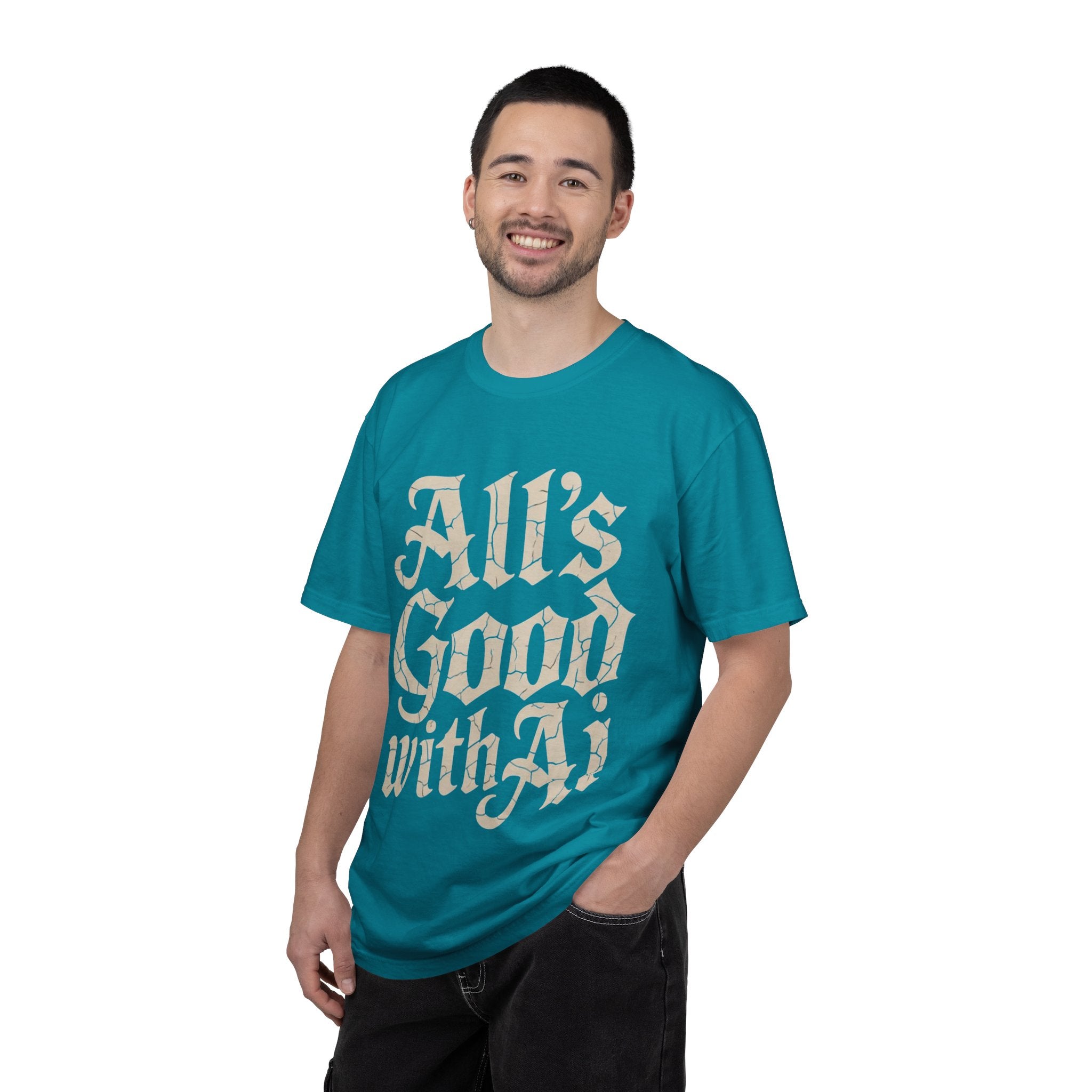 ALL’S GOOD WITH AI “Cracked Code Classic” Unisex Garment-Dyed T-shirt