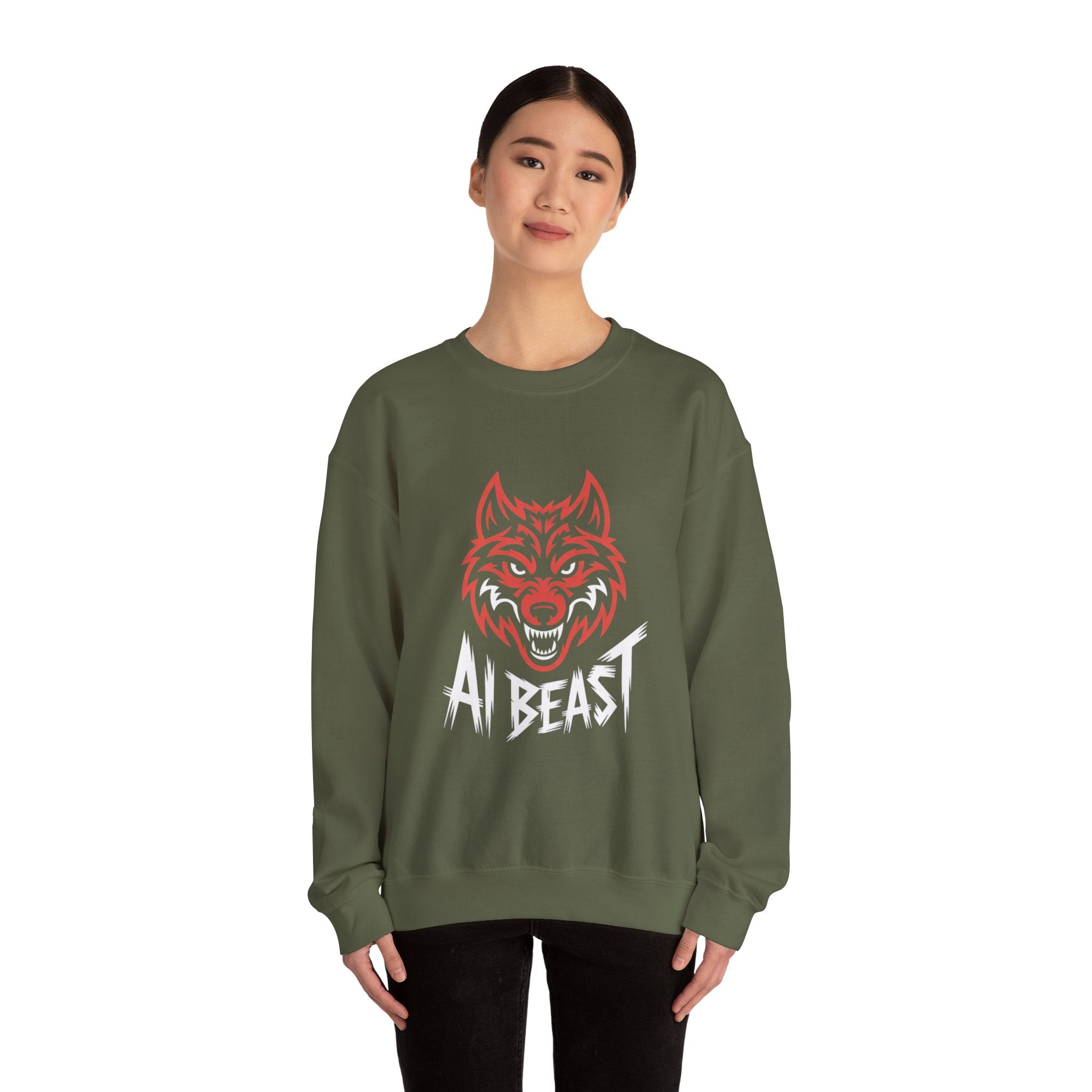 AI BEAST " Alpha Mode " Unisex Heavy Blend™ Crewneck Sweatshirt