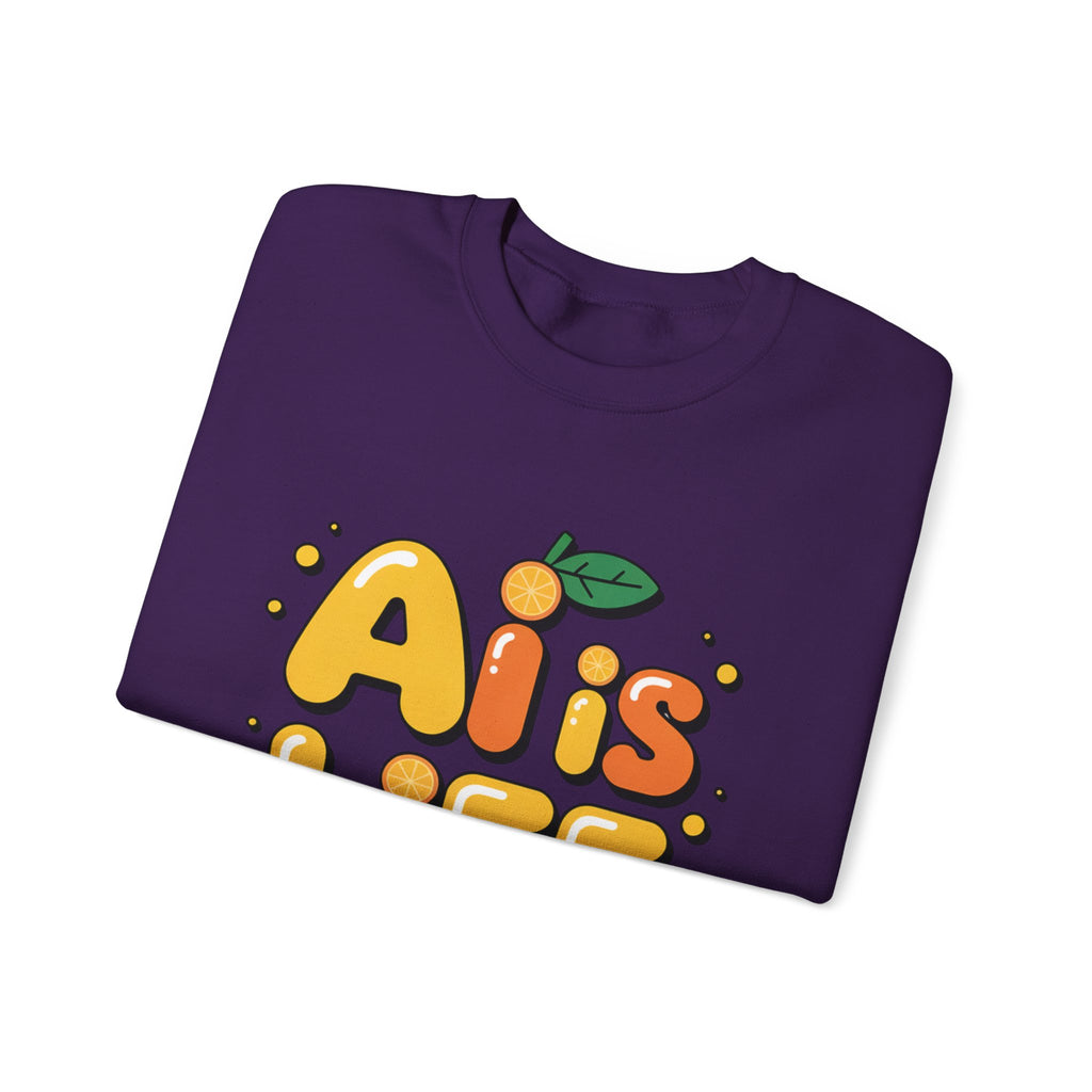 AI is LIFE  "Orange Overclock" Unisex Heavy Blend™ Crewneck Sweatshirt