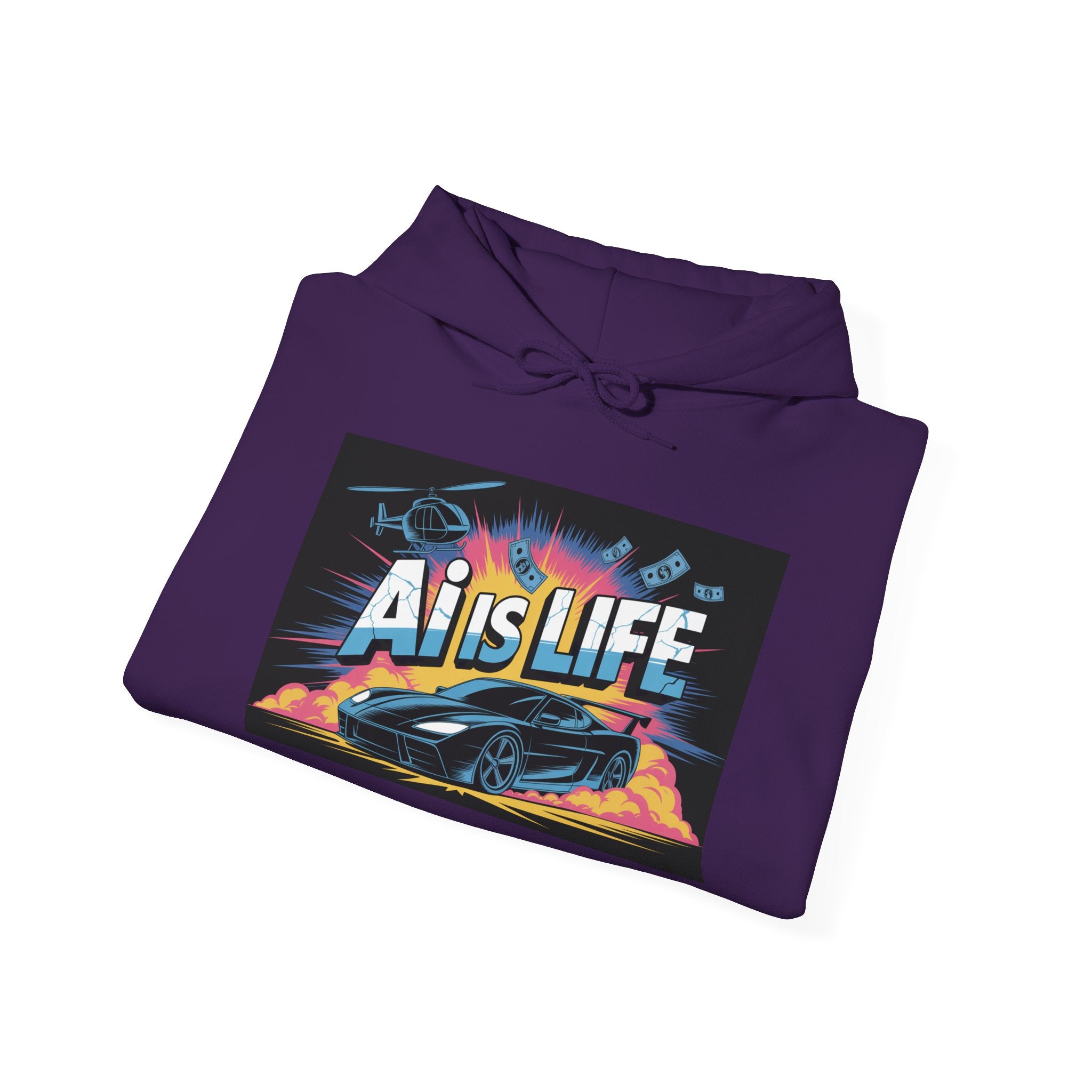AI is LIFE " Action Mode "  Unisex Heavy Blend™ Hooded Sweatshirt
