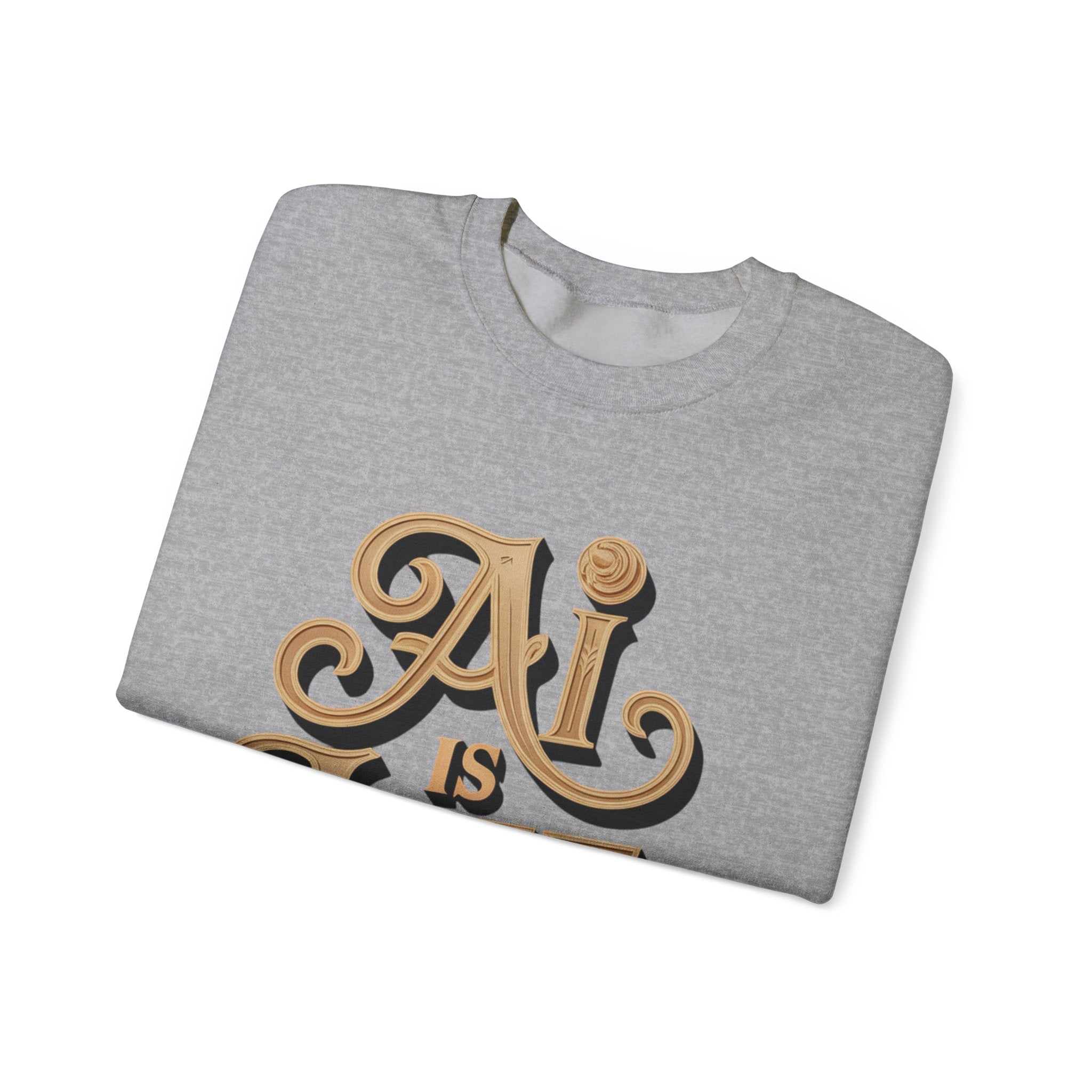AI IS LIFE  "Golden Neuralwave"  Unisex Heavy Blend™ Crewneck Sweatshirt
