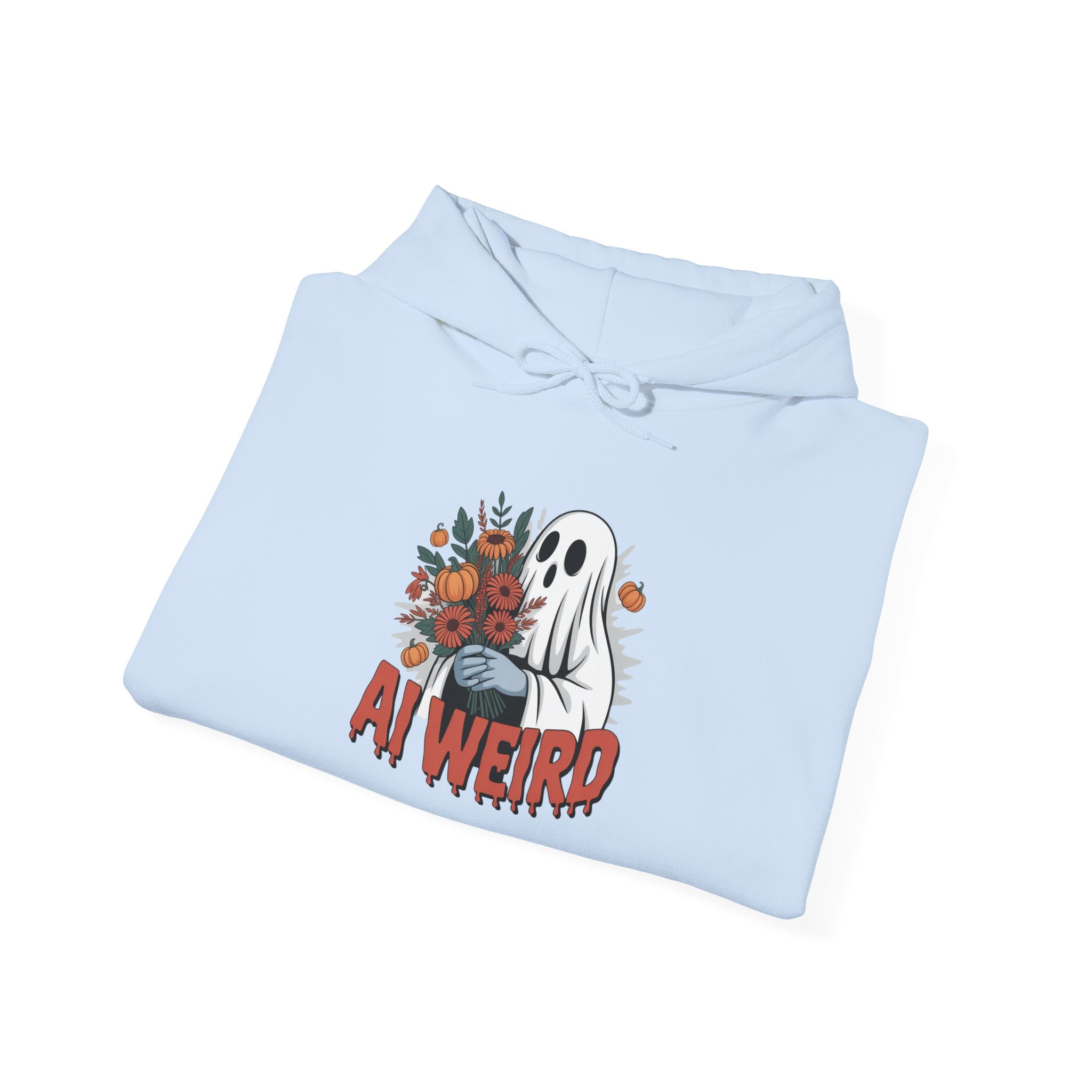 AI WEIRD  "Glitch Garden Ghost" Unisex Heavy Blend™ Hooded Sweatshirt