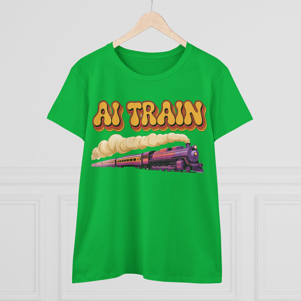 AI TRAIN  "Quantum Rail System" Women's Midweight Cotton Tee