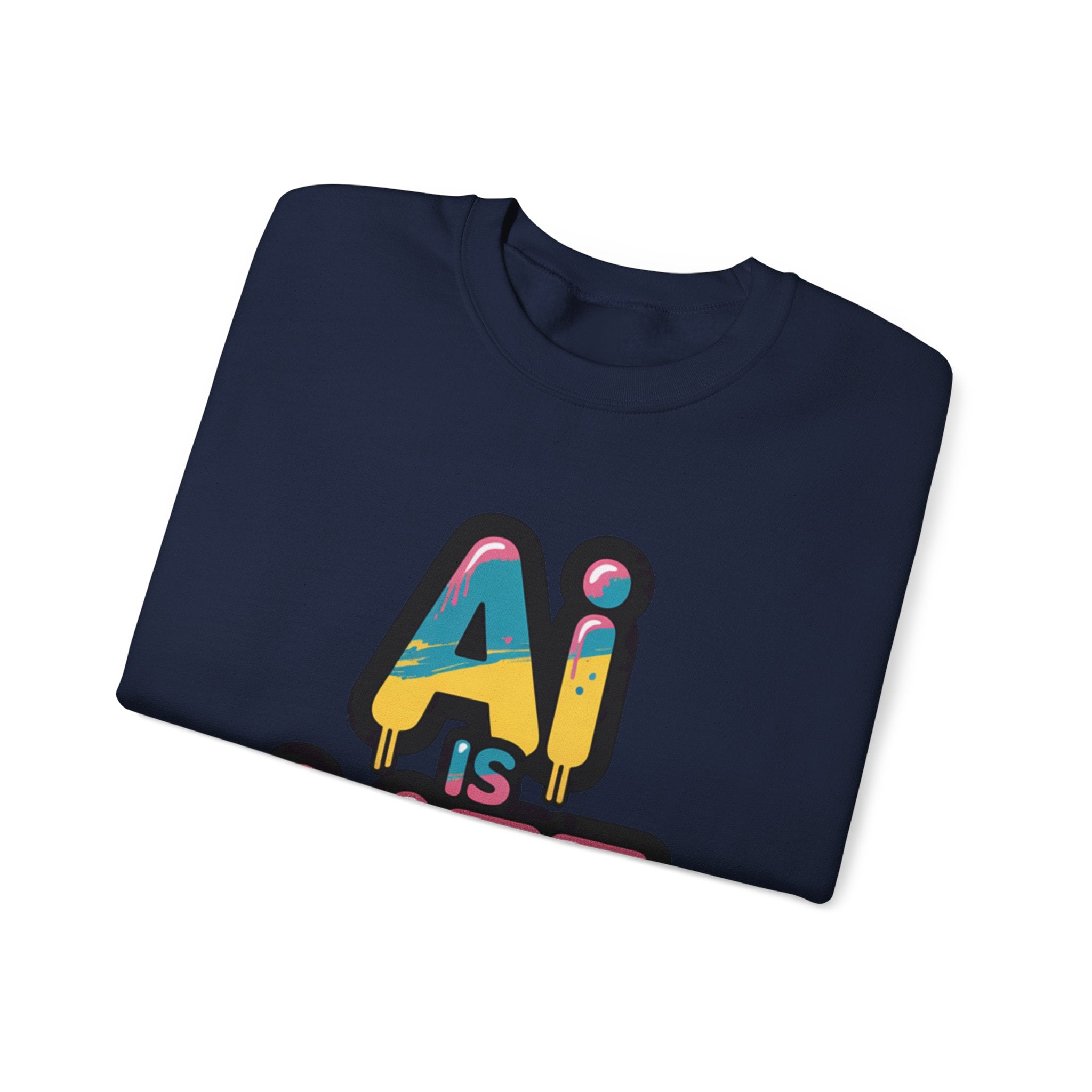 AI IS LIFE " Neon Circuit " Unisex Heavy Blend™ Crewneck Sweatshirt