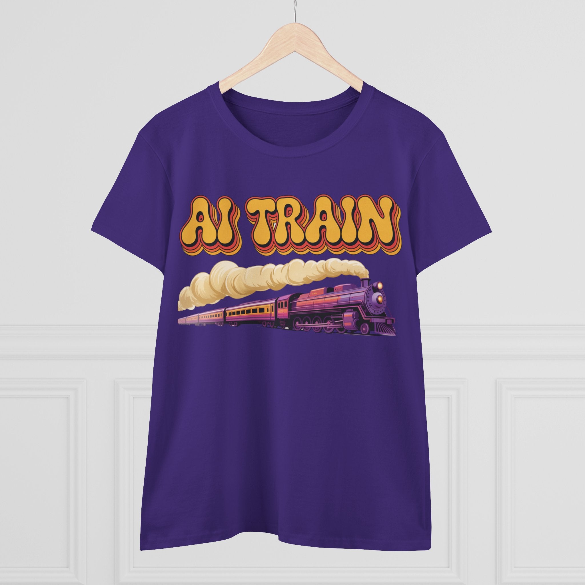 AI TRAIN  "Quantum Rail System" Women's Midweight Cotton Tee