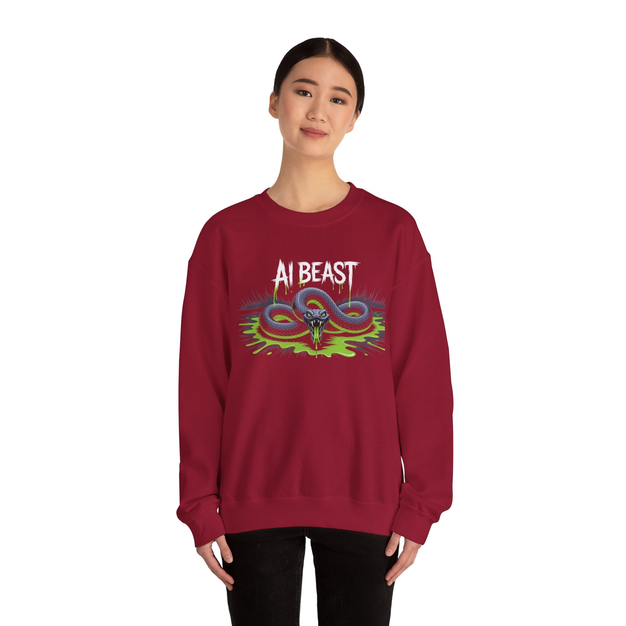 AI BEAST  "Digital Venom" Unisex Heavy Blend™ Crewneck Sweatshirt