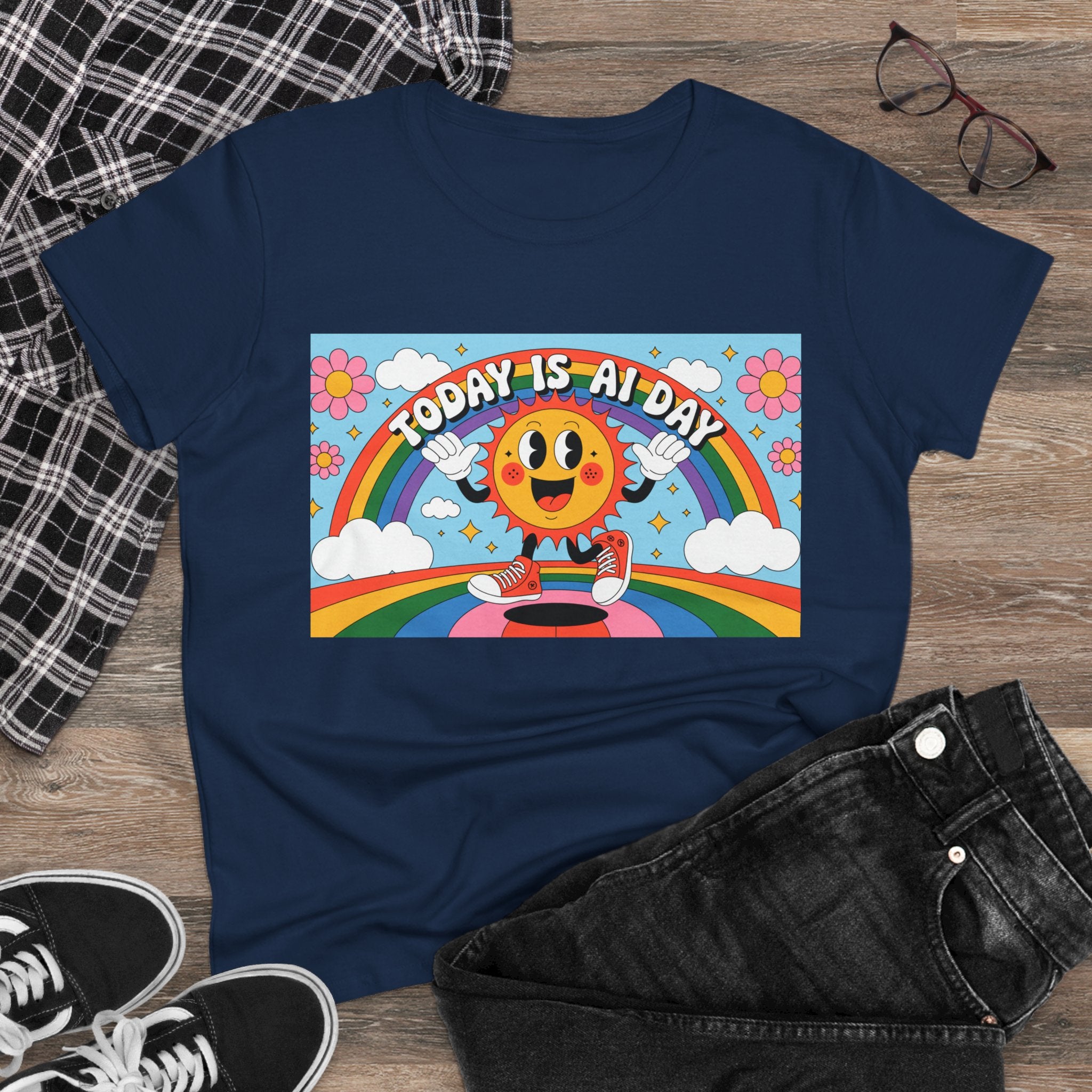 Today Is AI Day  "Sunshine Circuit" Women's Midweight Cotton Tee