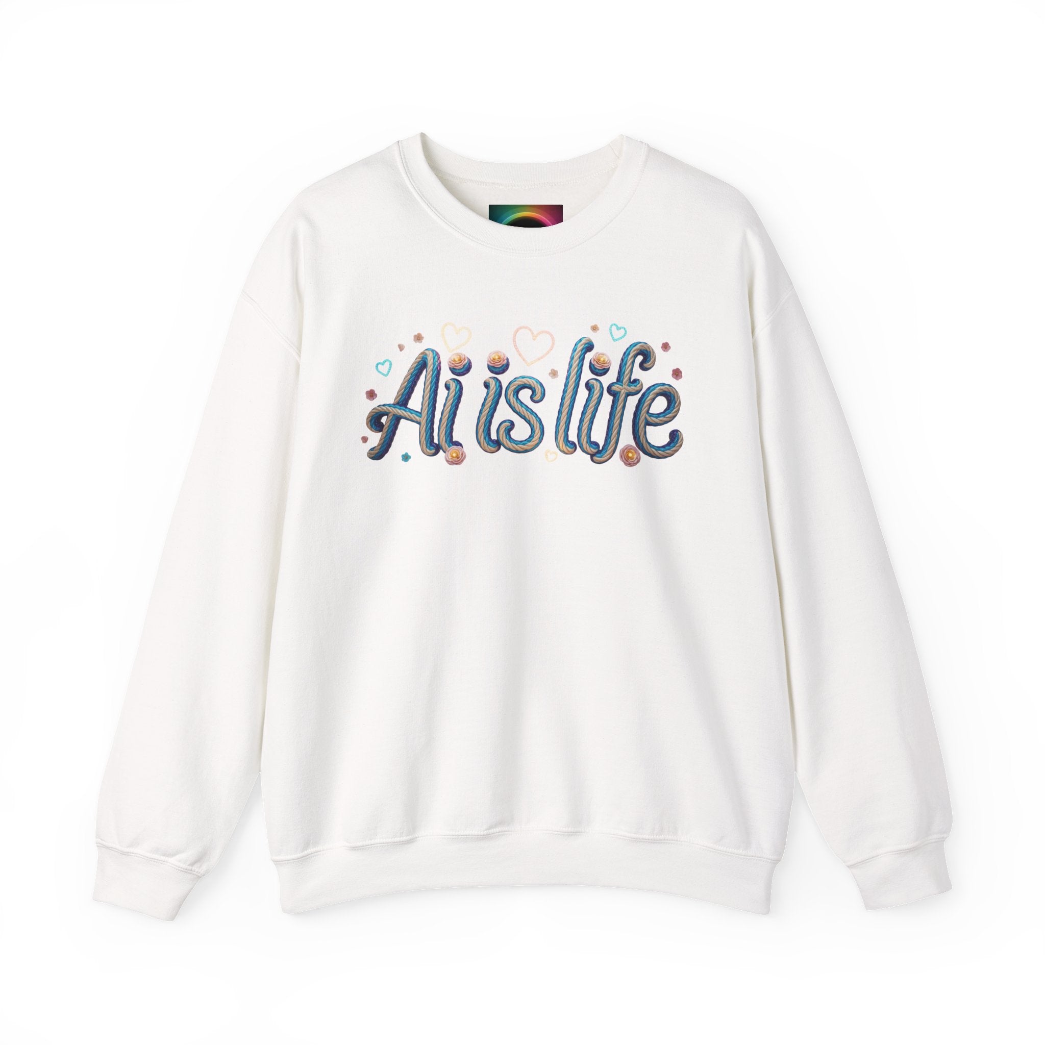 AI is LIFE " TWISTED BEAUTY " Retro Script Graphic Pullover for Artists Sweatshirt