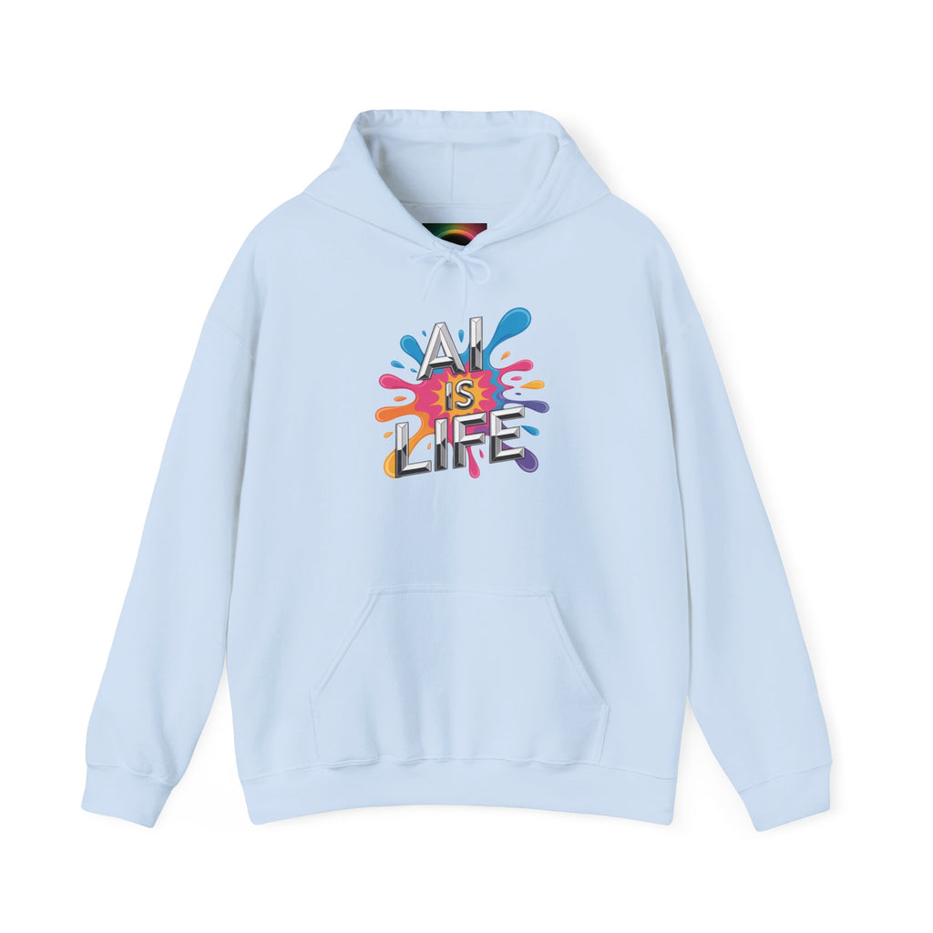 AI is Life "CHROME SPLATTER" Unisex Graphic Pullover Hoodie