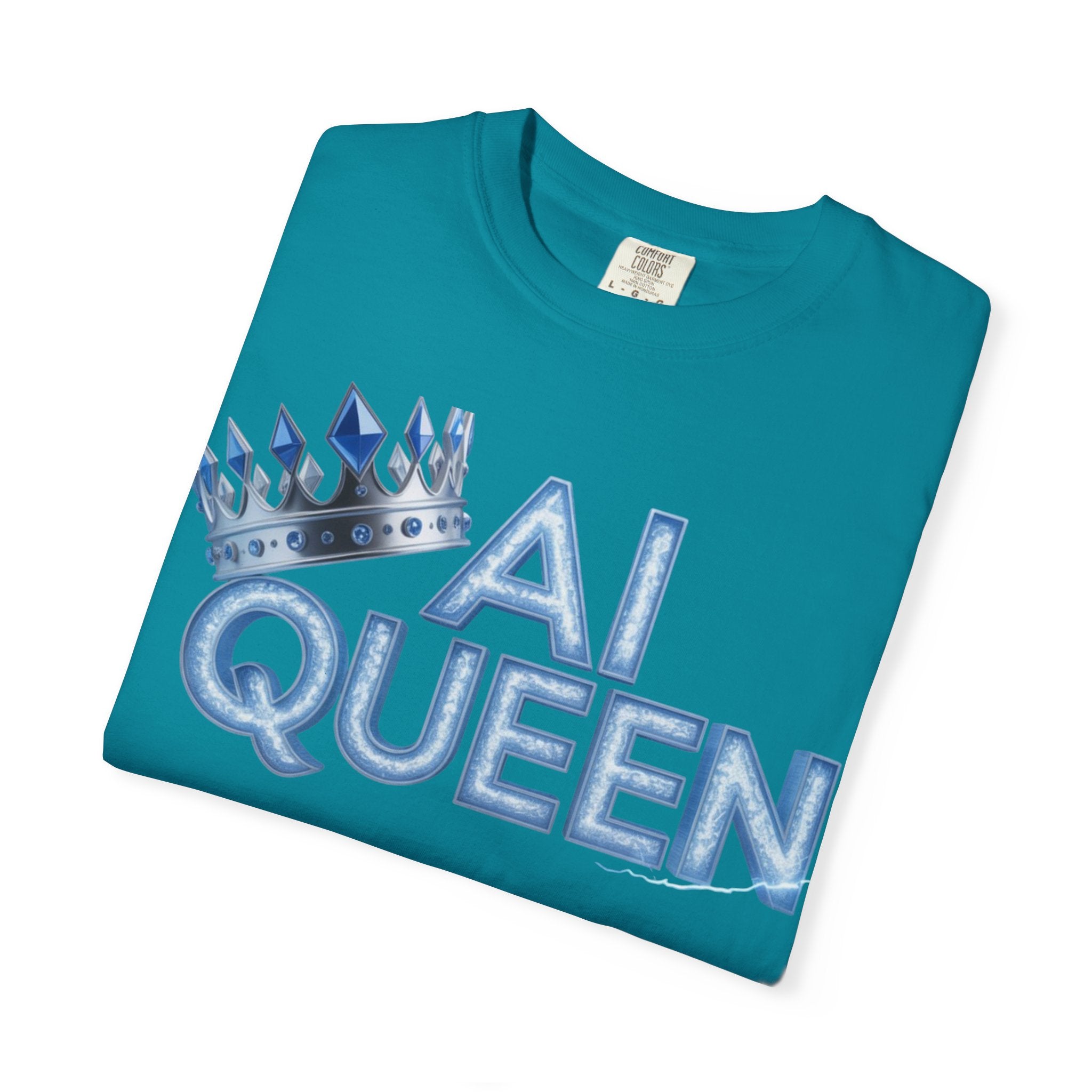 AI Queen "Frost Crown Frequency" Unisex Garment-Dyed T-shirt