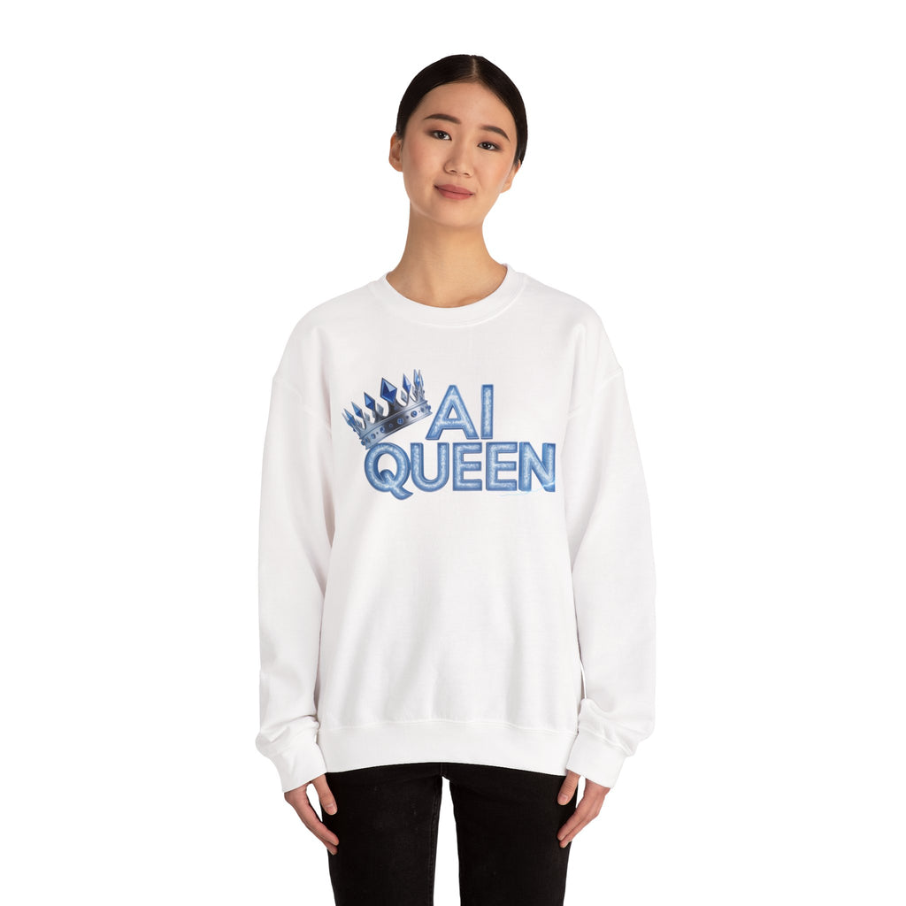 AI Queen "Frost Crown Frequency" Unisex Heavy Blend™ Crewneck Sweatshirt