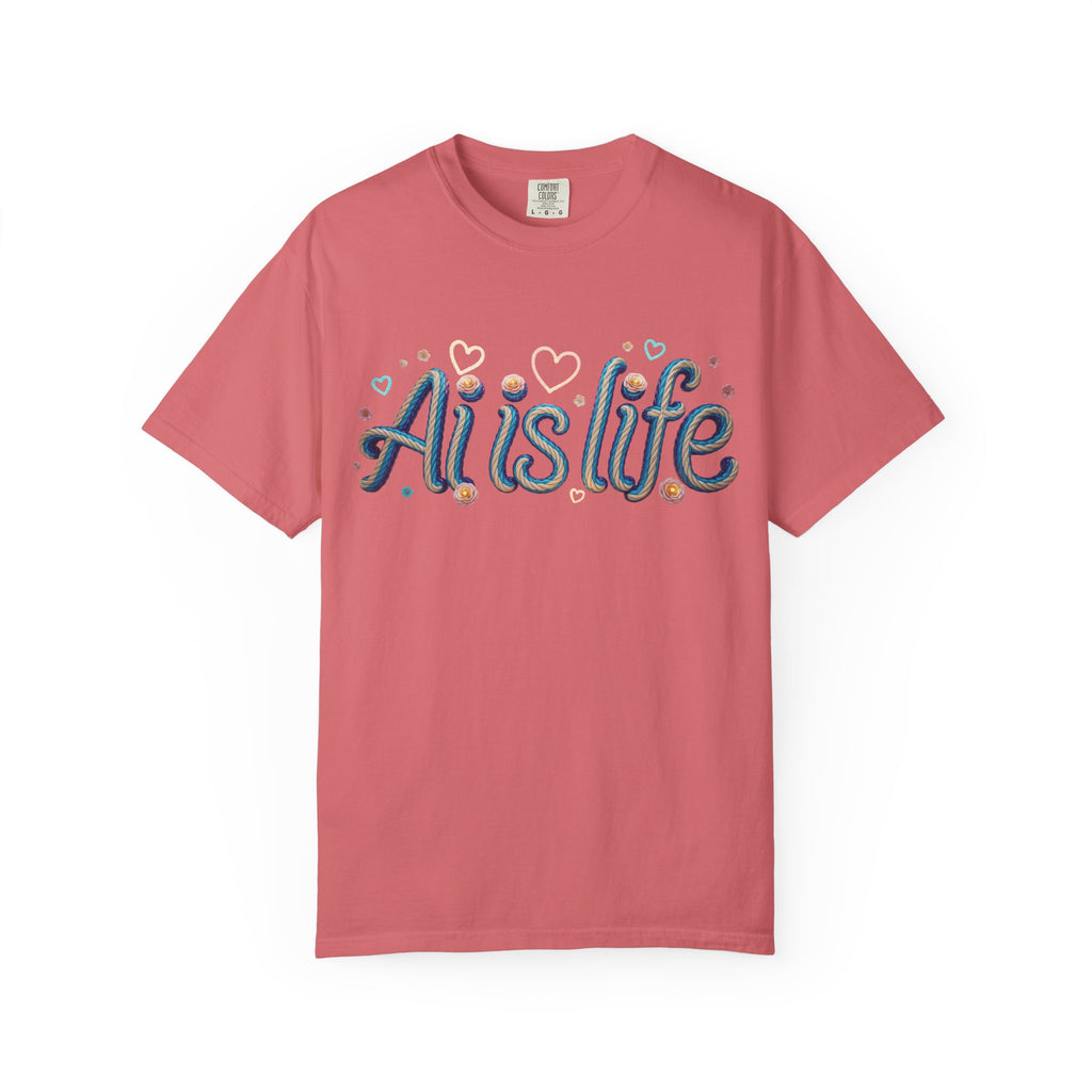 AI is Life  "TWISTED BEAUTY" Unisex Garment-Dyed T-shirt