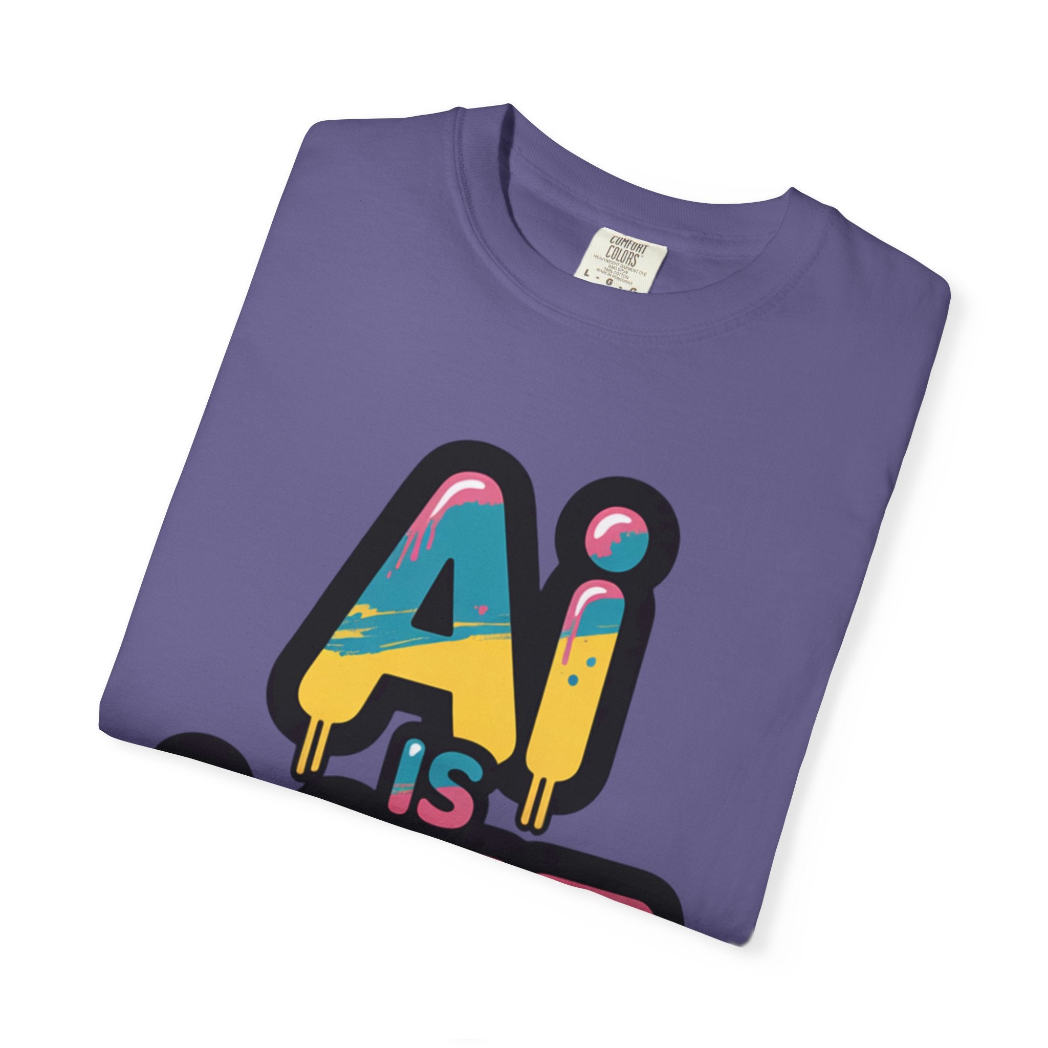 AI IS LIFE  " Neon Circuit " Unisex Garment-Dyed T-shirt